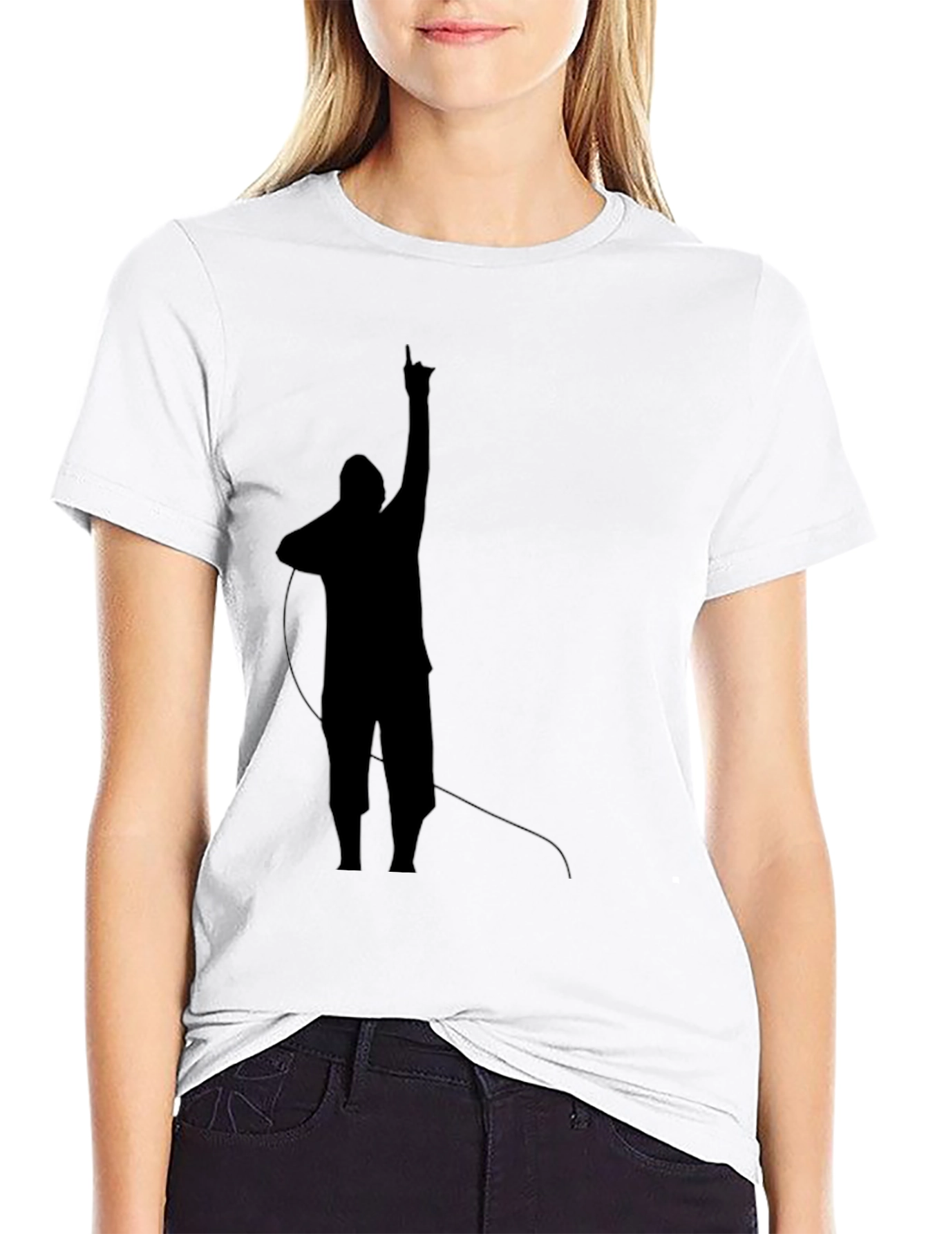 Mens Black T-Shirt with Silhouette Design