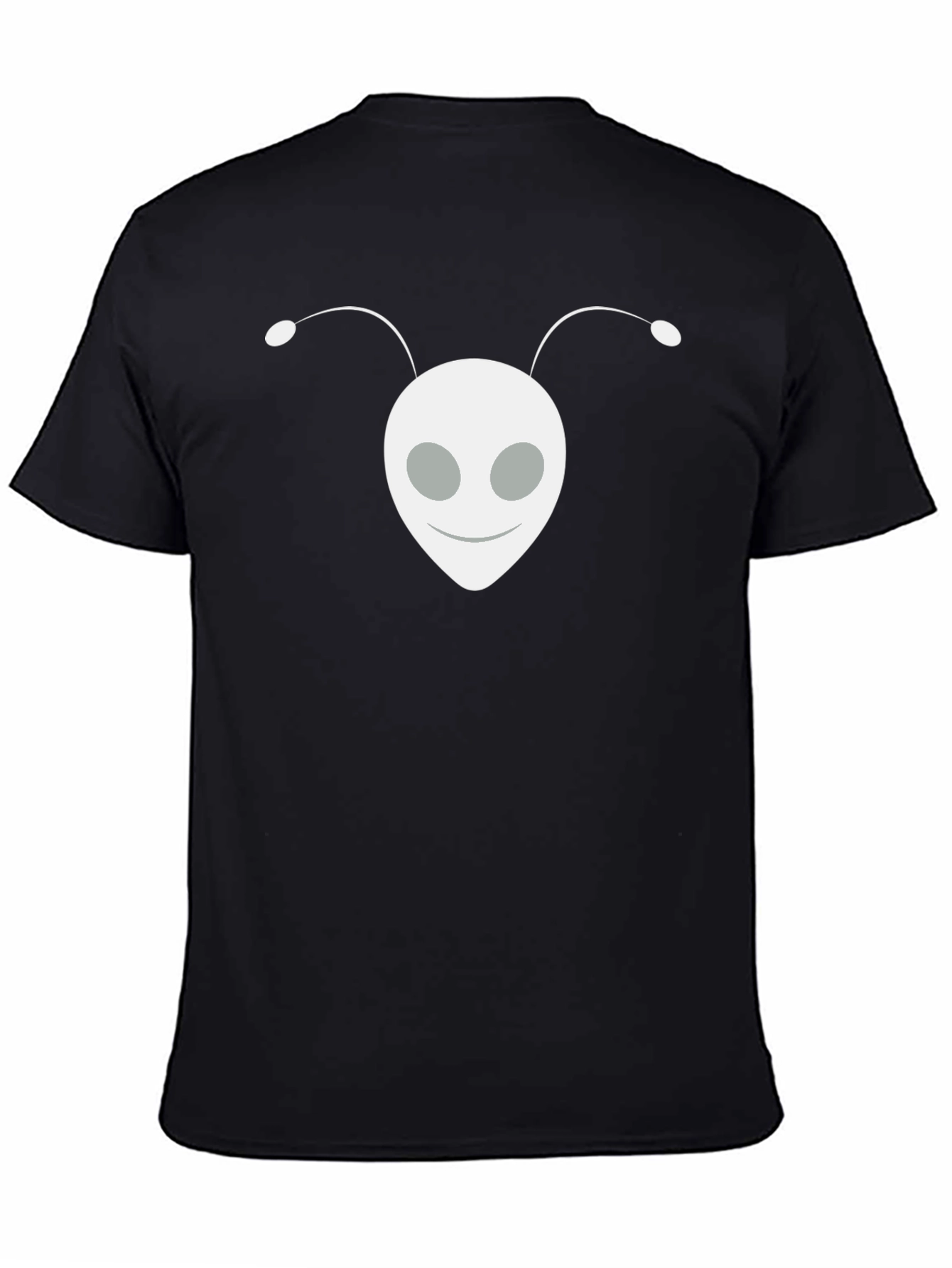 Alien Head Graphic Tee - Black Cotton Blend Shirt