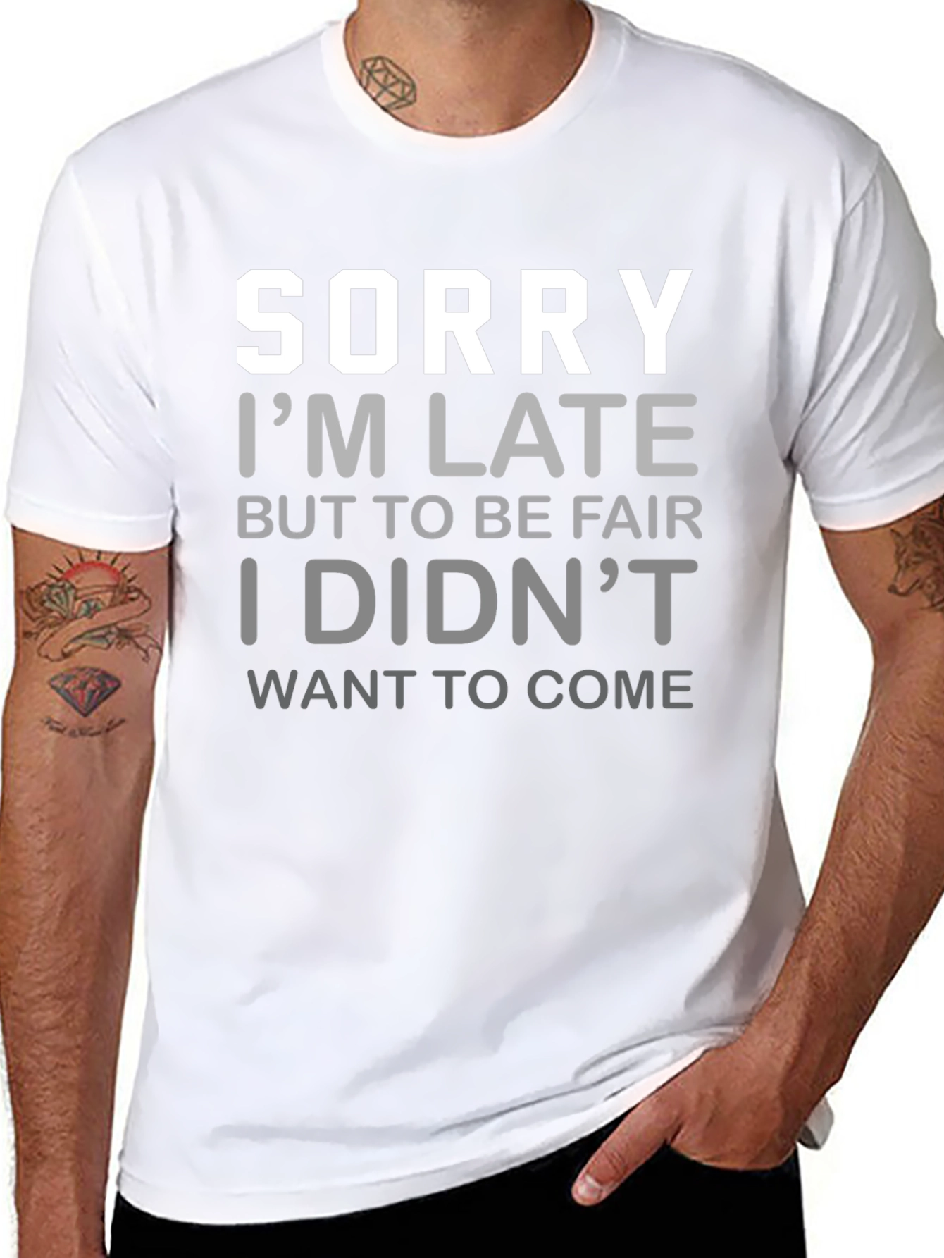 Funny Sorry Im Late Graphic T-Shirt