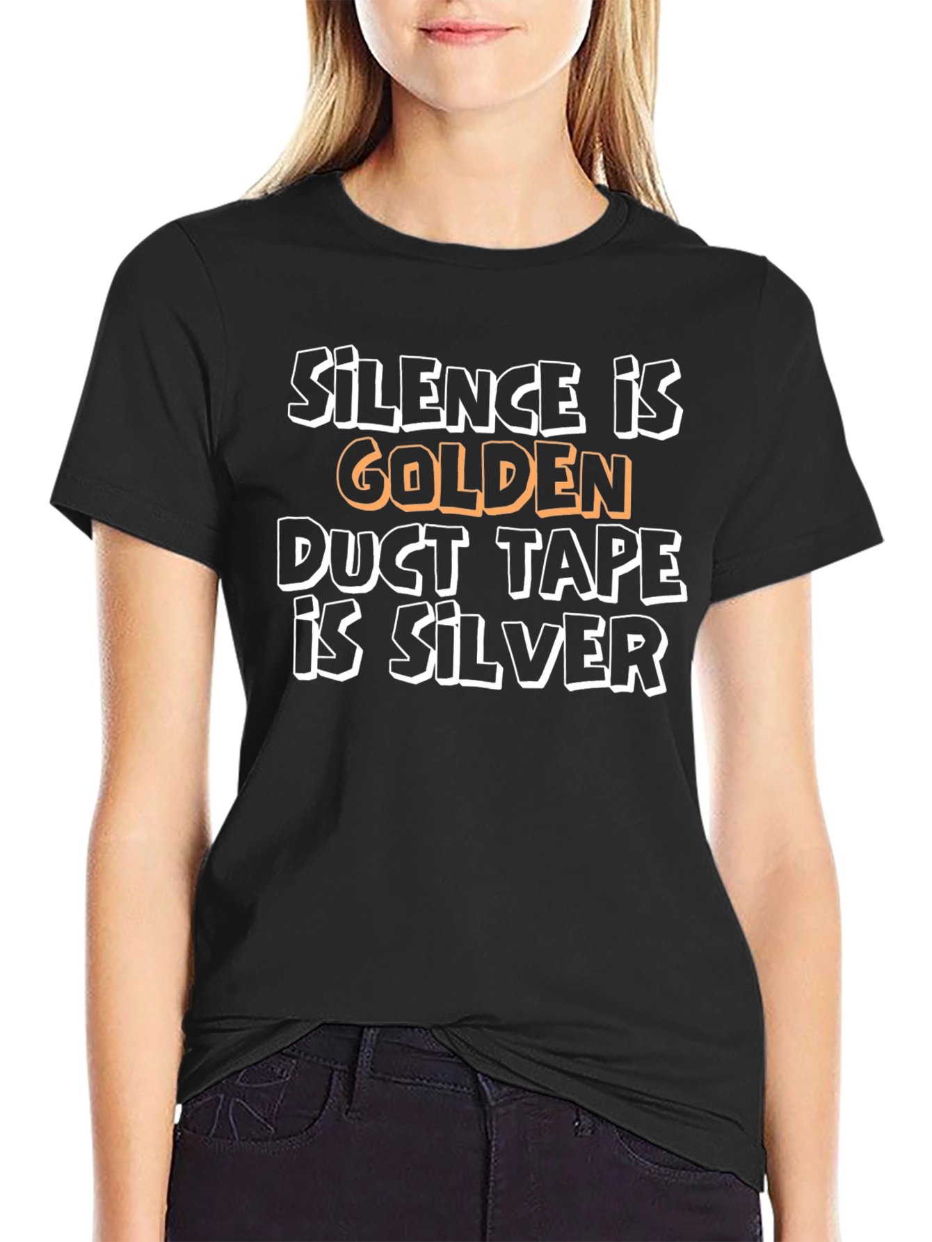 Silence is Golden T-Shirt - Funny Duct Tape Saying