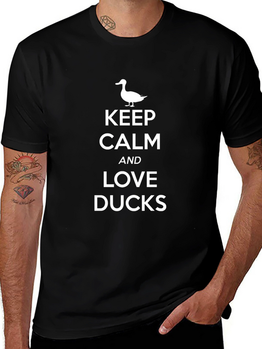 Keep Calm and Love Ducks Black T-Shirt