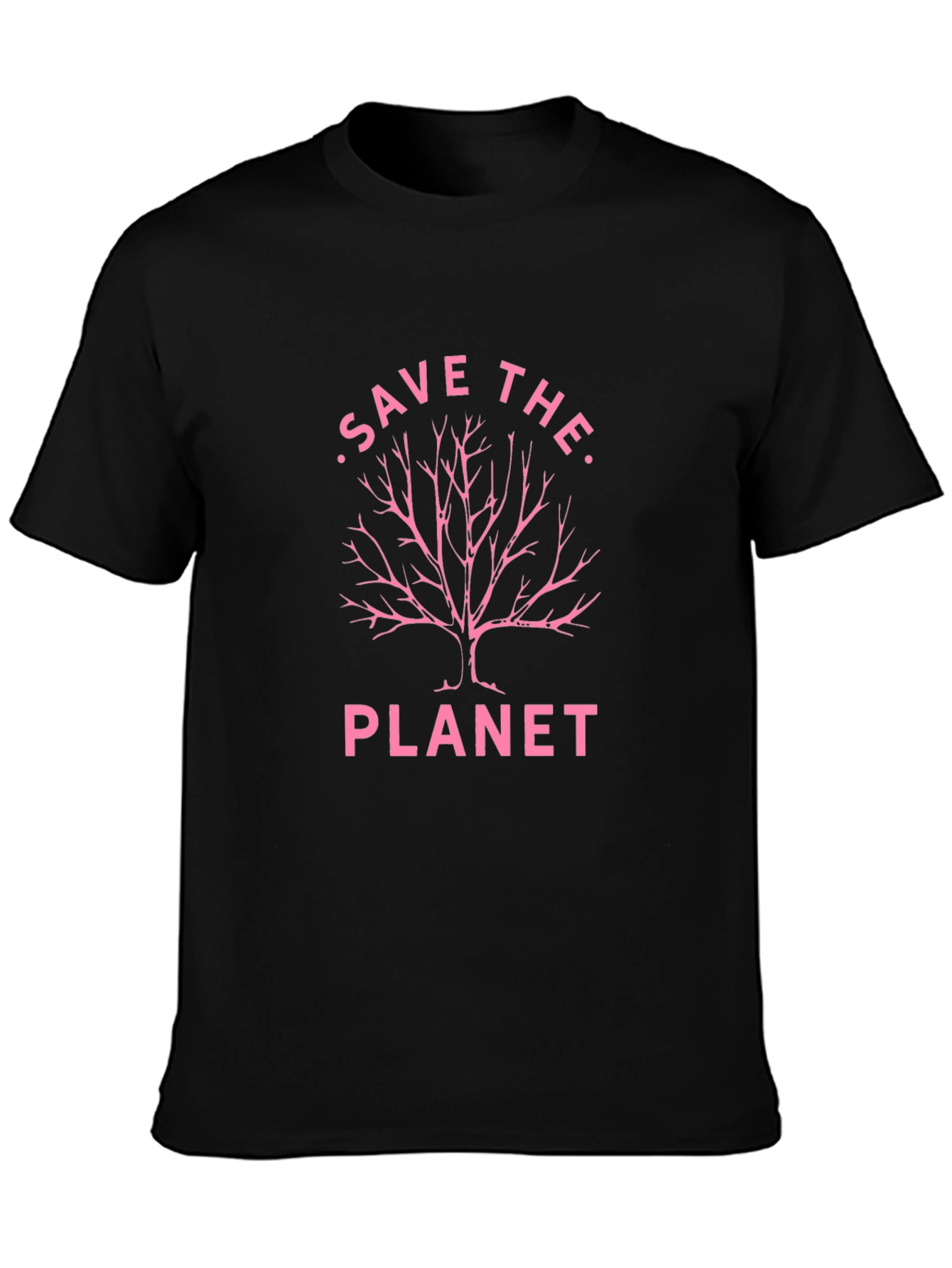 Save the Planet Tree Graphic Black T-Shirt
