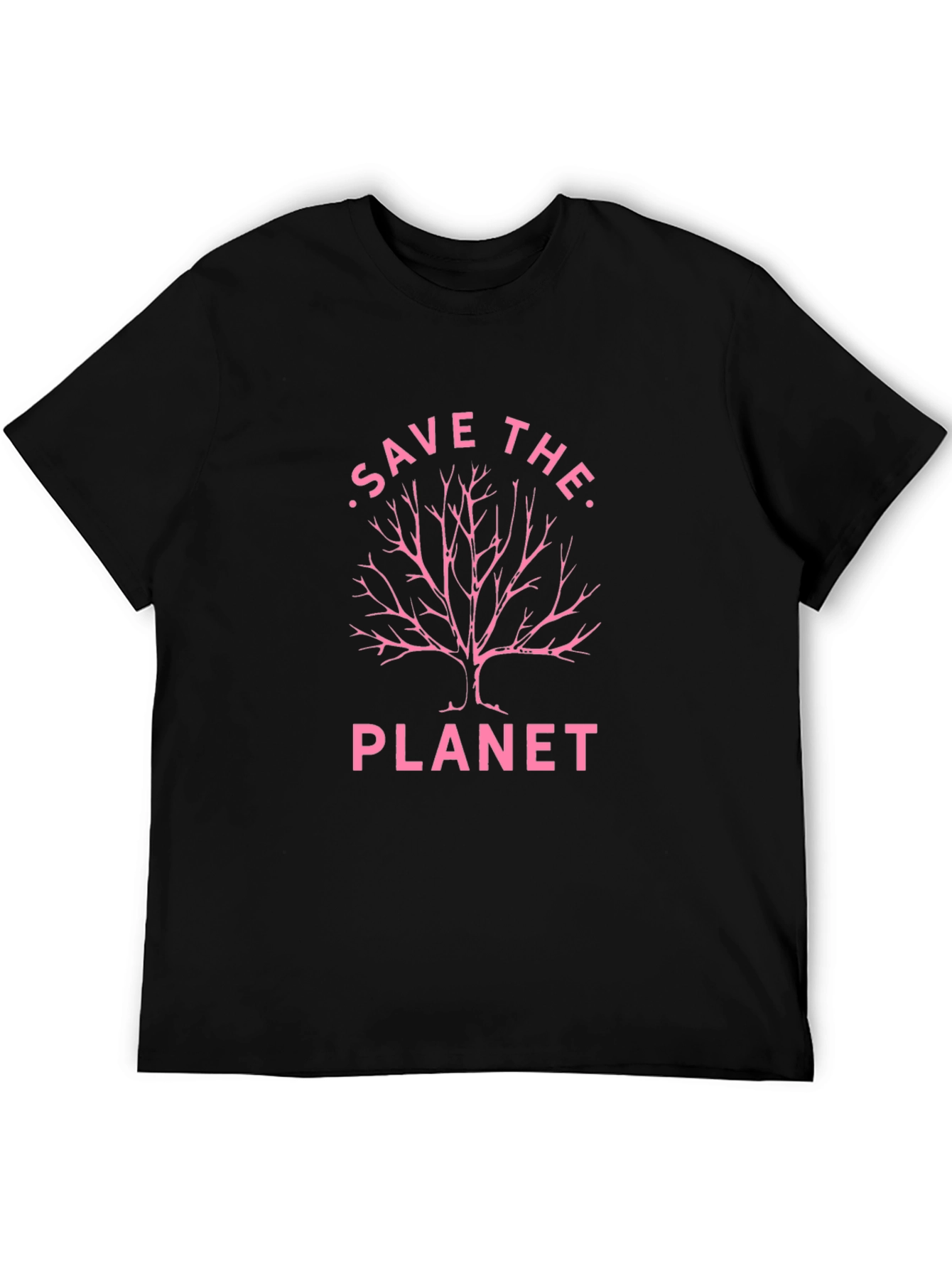 Save the Planet Tree Graphic Black T-Shirt