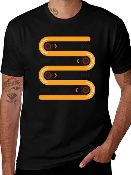 Abstract Geometric Conveyor Belt Graphic Tee