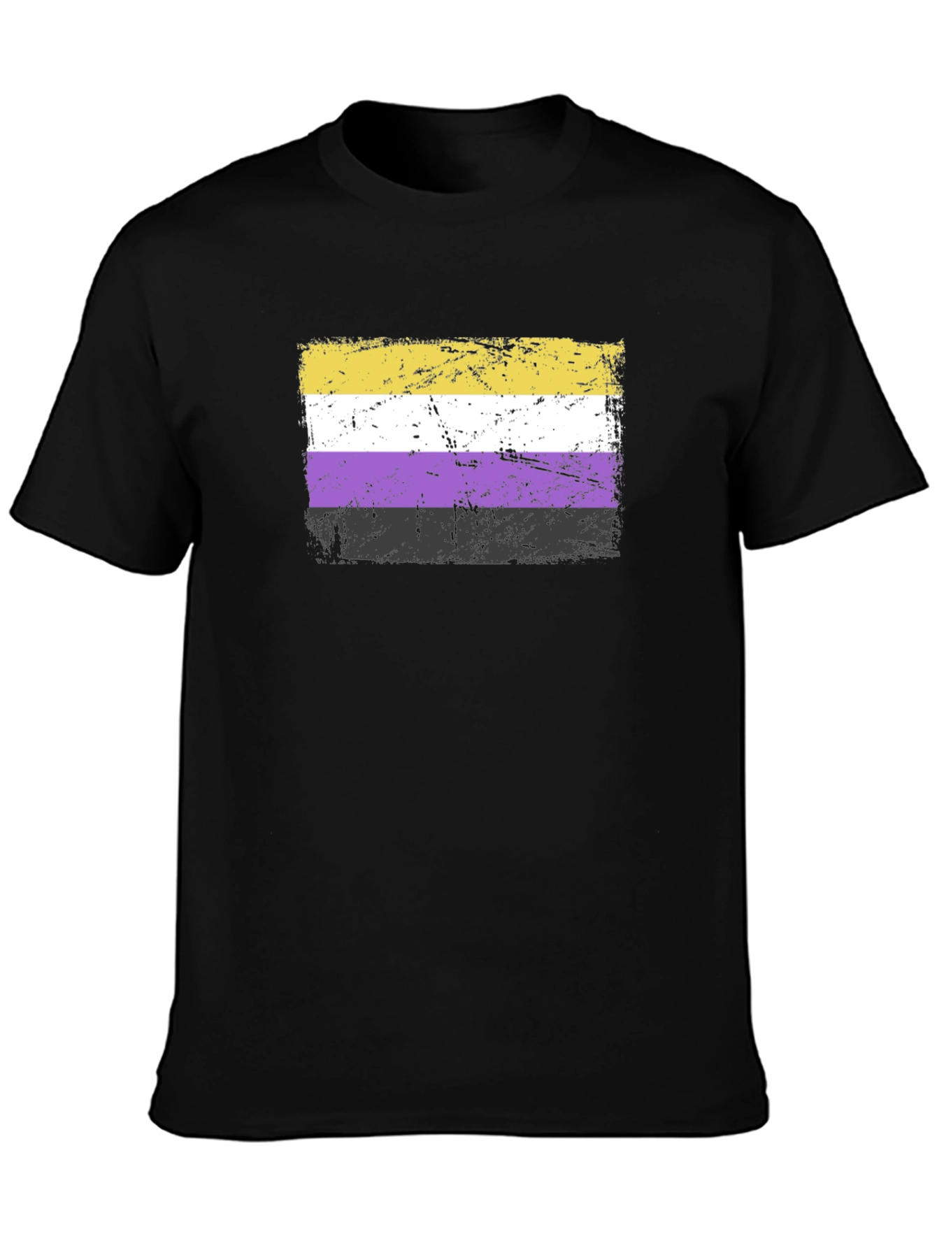 Nonbinary Pride Flag T-Shirt - Grunge Style