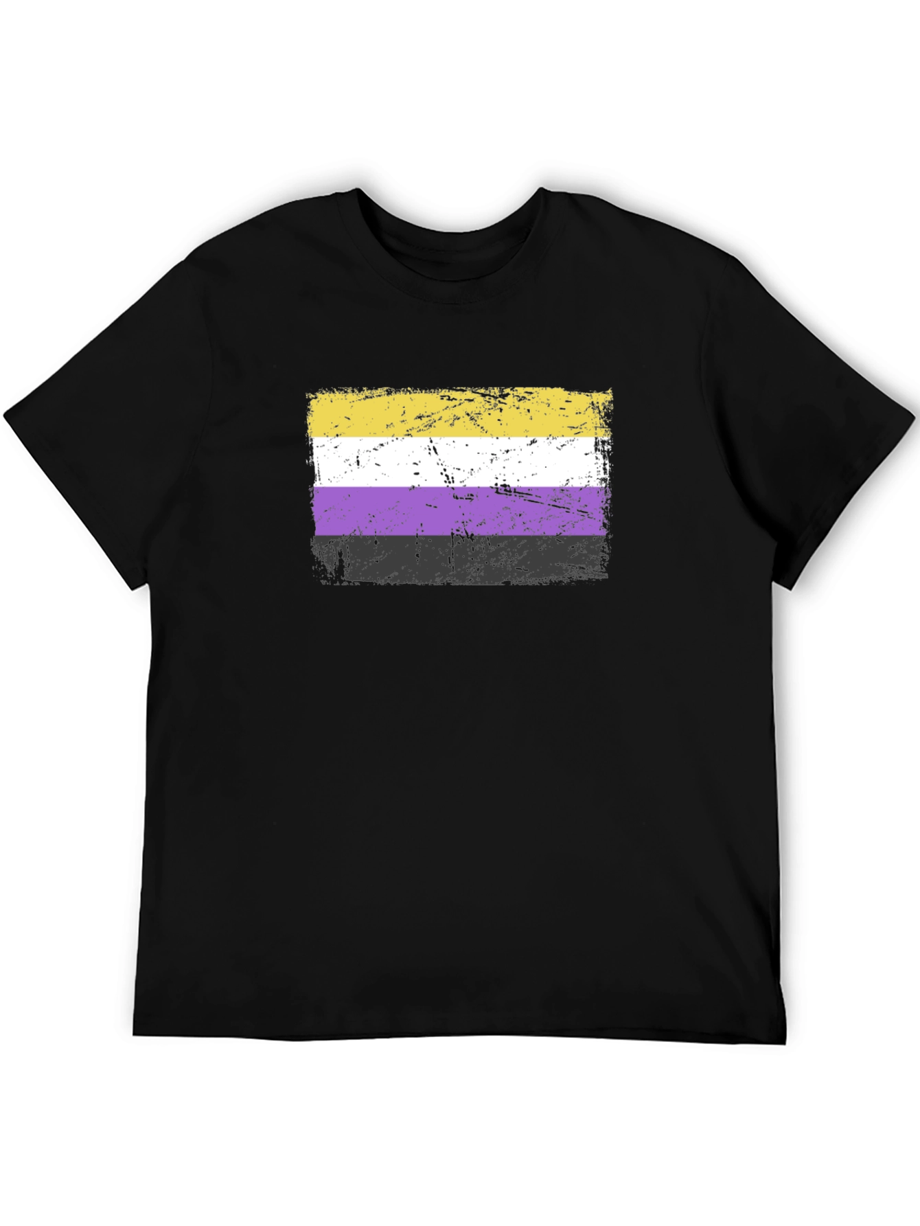 Nonbinary Pride Flag T-Shirt - Grunge Style