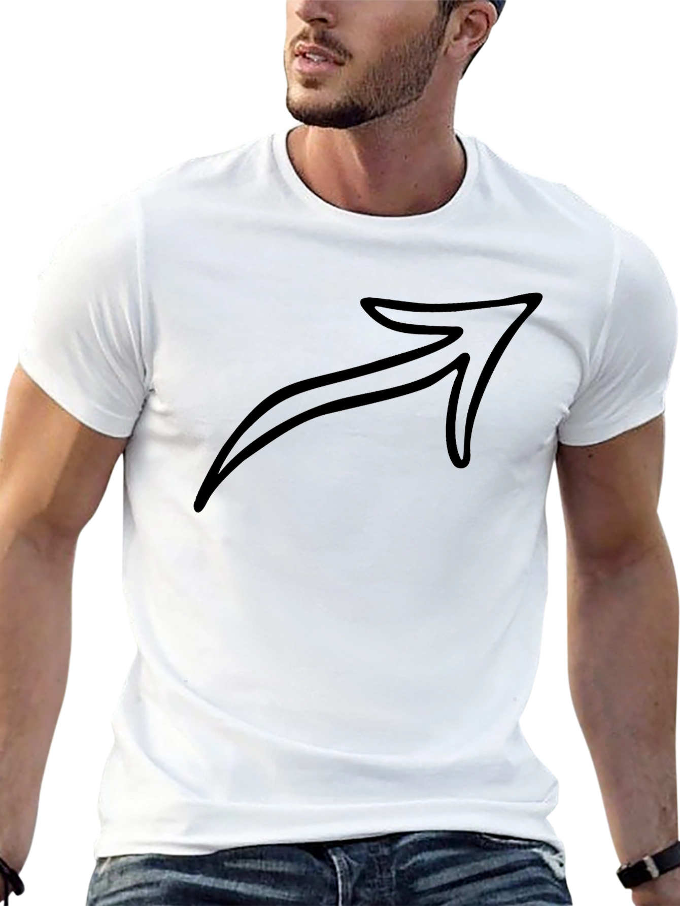 Arrow Graphic Black T-Shirt - Mens Casual Tee