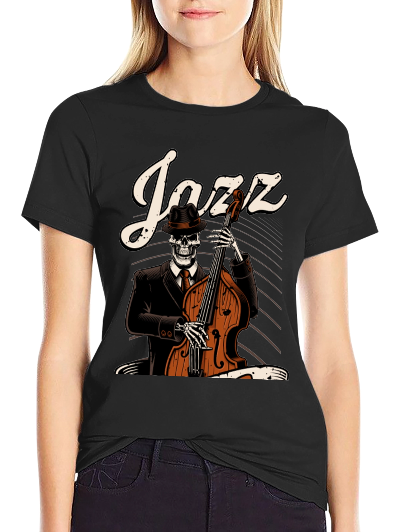 Jazz Skeleton Graphic T-Shirt