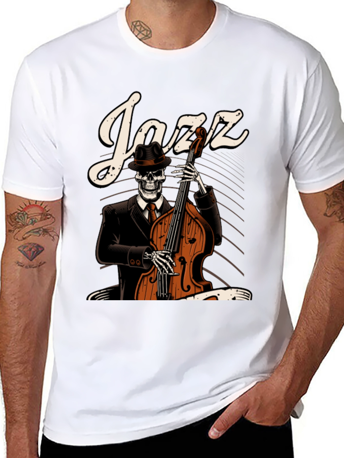 Jazz Skeleton Graphic T-Shirt