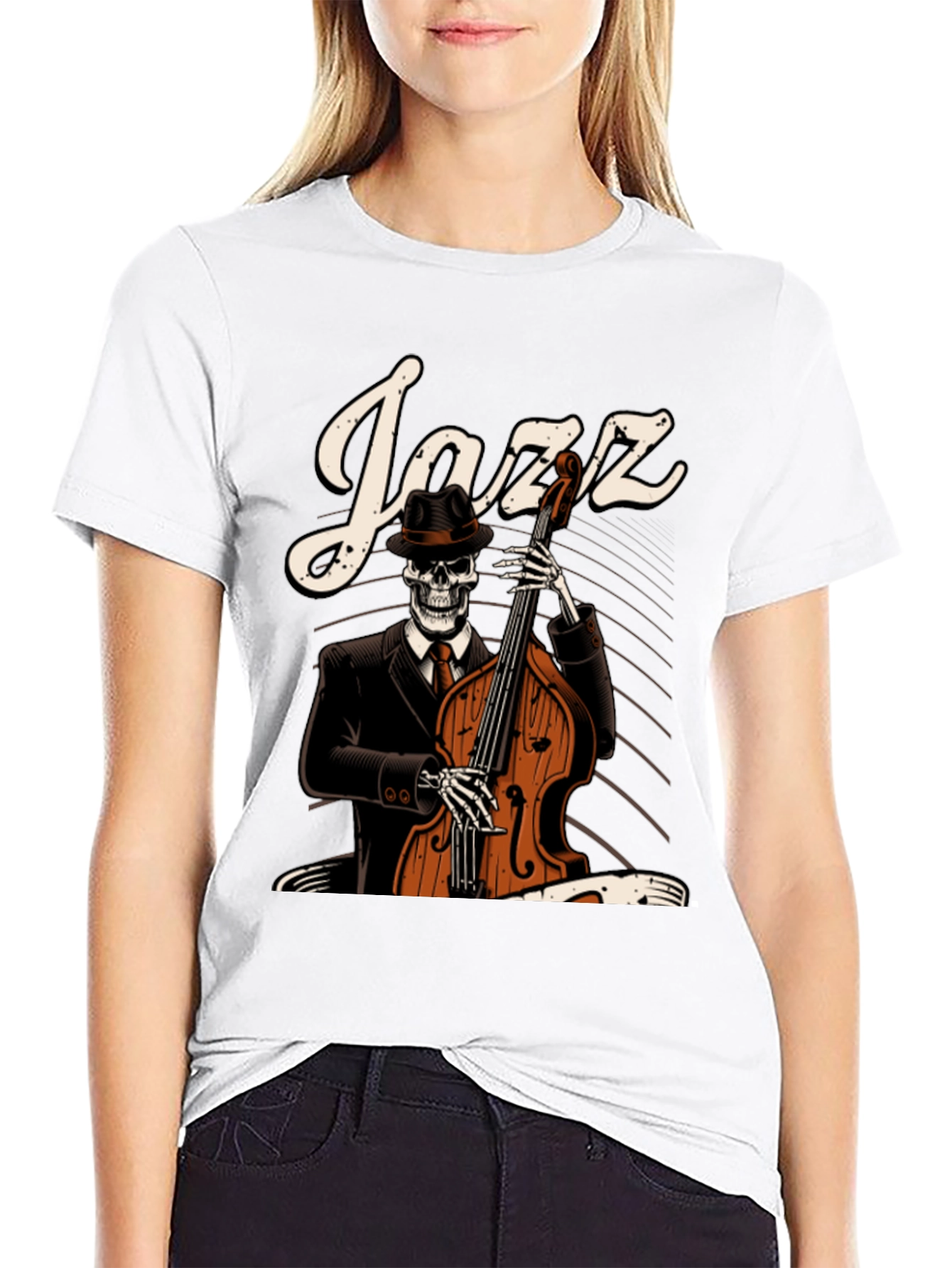 Jazz Skeleton Graphic T-Shirt
