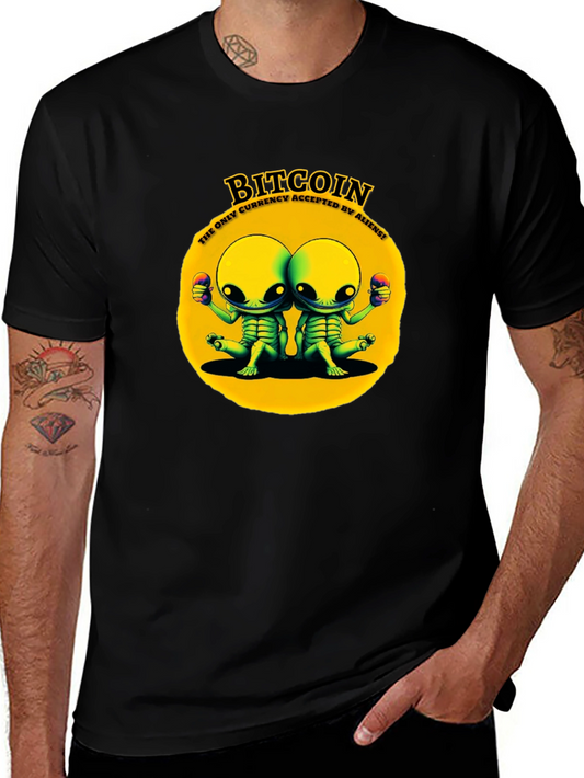 Bitcoin Alien Graphic Tee - Crypto Humor T-Shirt
