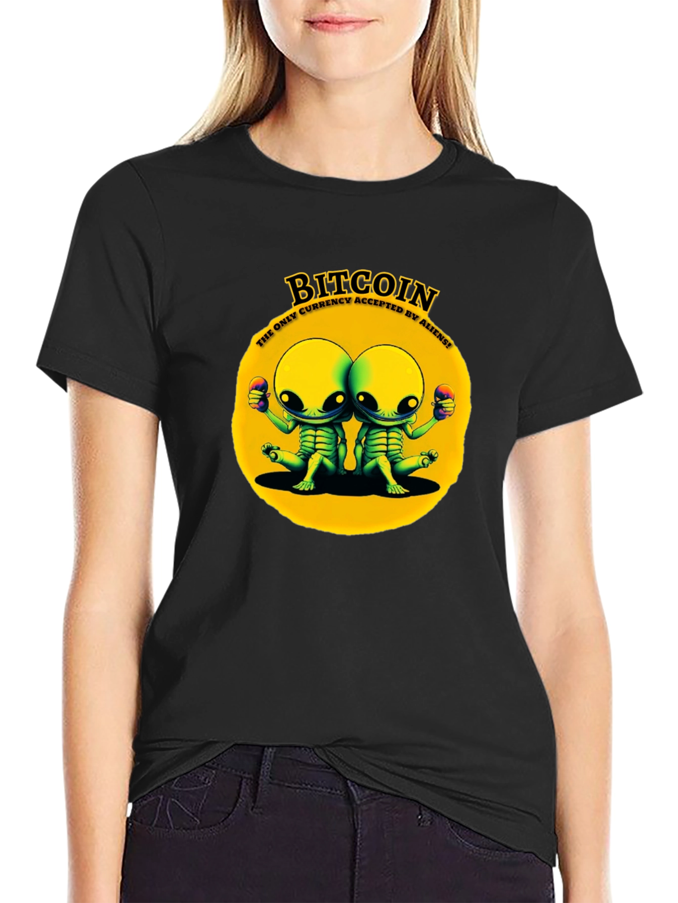 Bitcoin Alien Graphic Tee - Crypto Humor T-Shirt