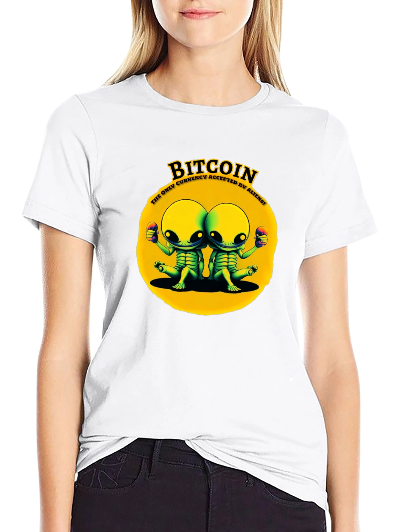 Bitcoin Alien Graphic Tee - Crypto Humor T-Shirt