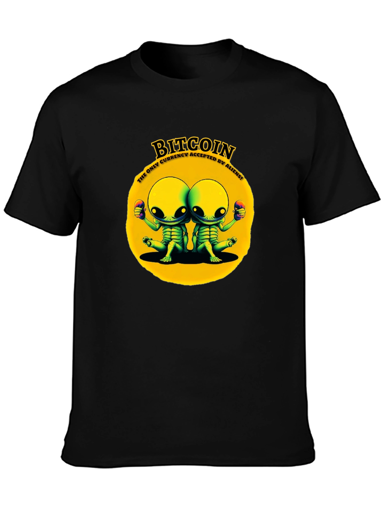 Bitcoin Alien Graphic Tee - Crypto Humor T-Shirt