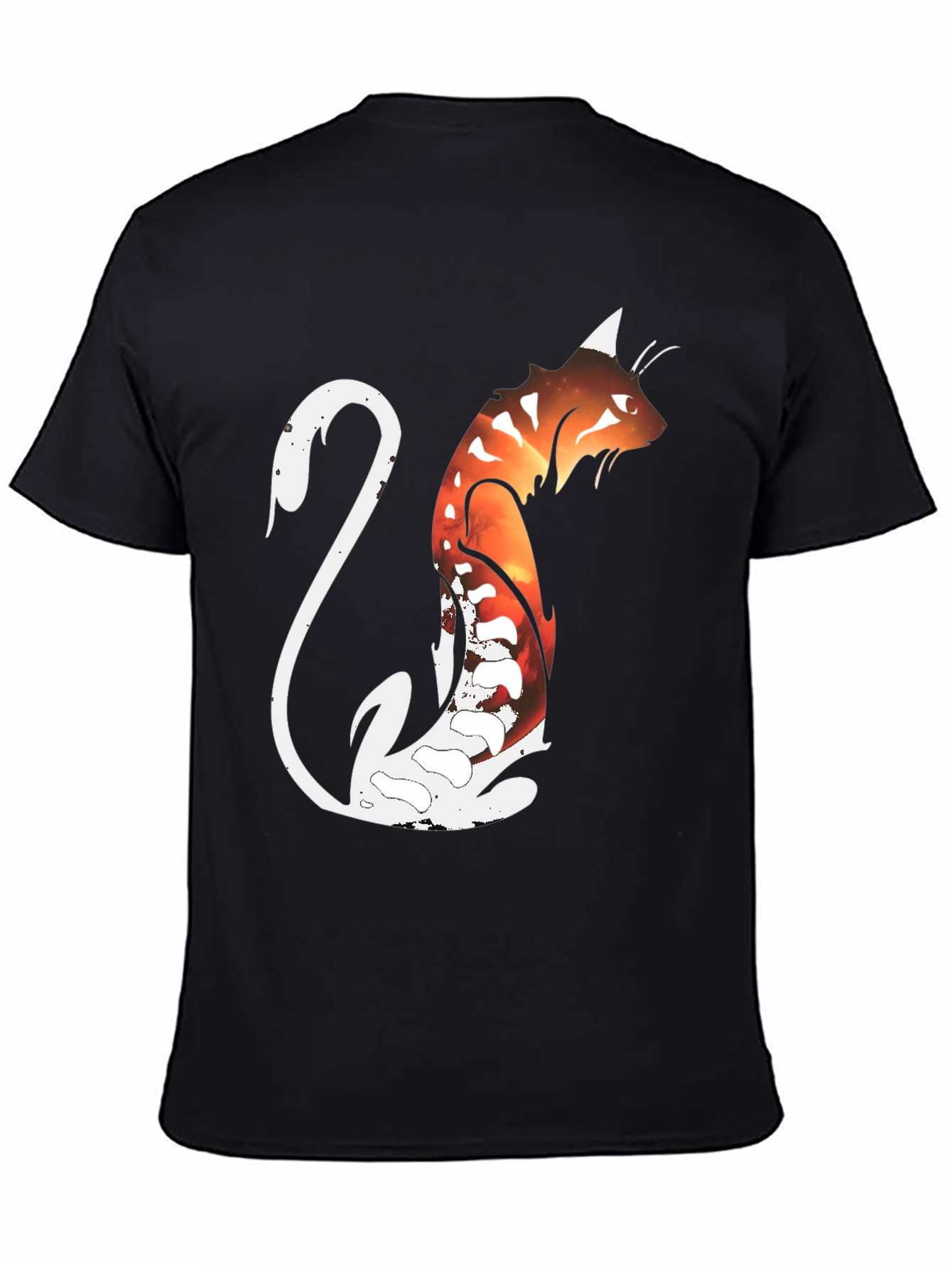 Cosmic Cat Black Graphic T-Shirt