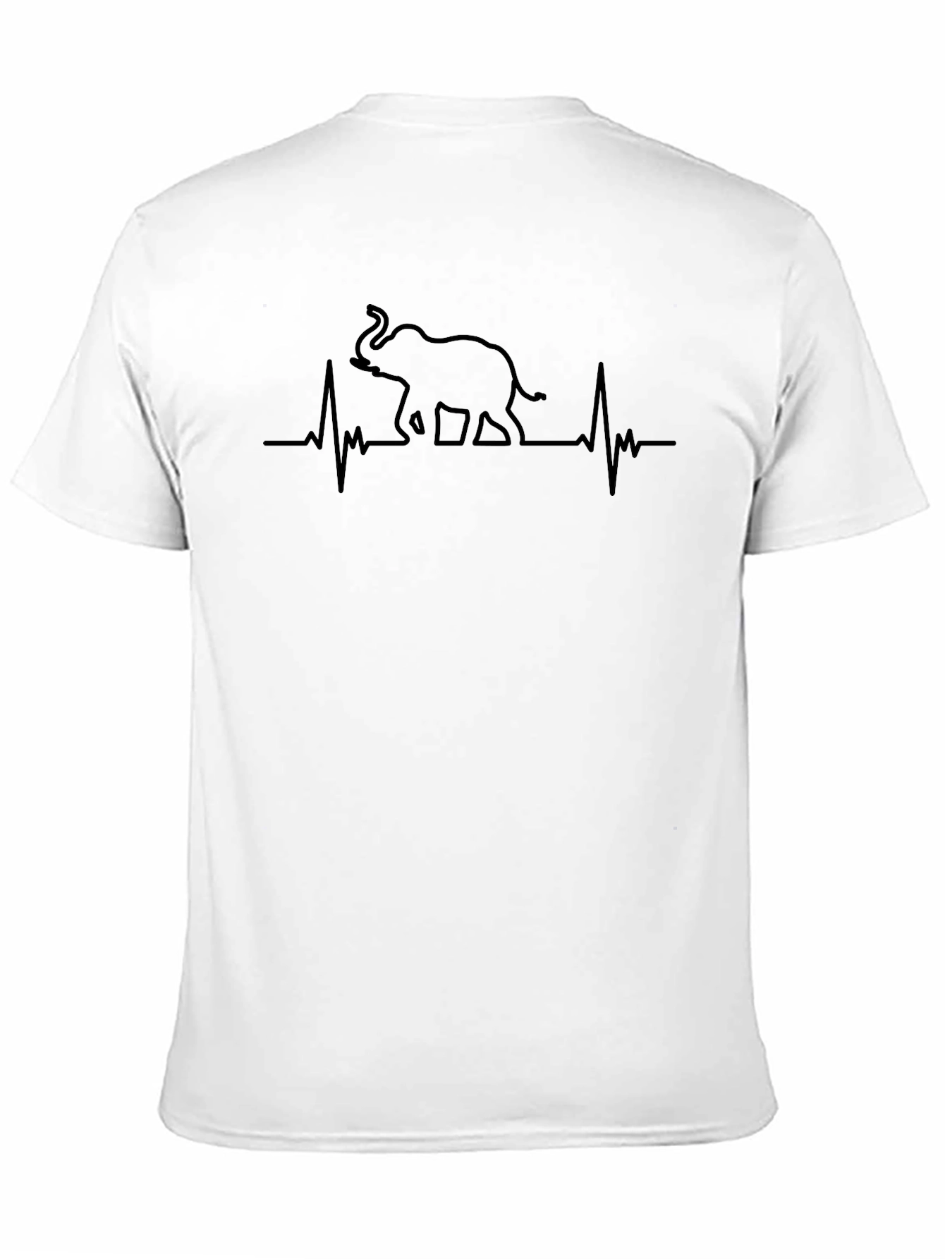 Elephant Heartbeat Graphic Tee - Black Crew Neck T-Shirt