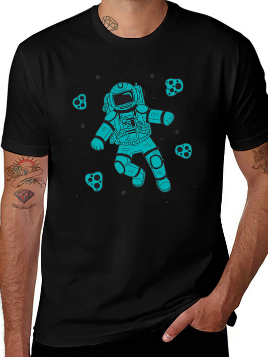 Astronaut Graphic Print Crew Neck T-Shirt