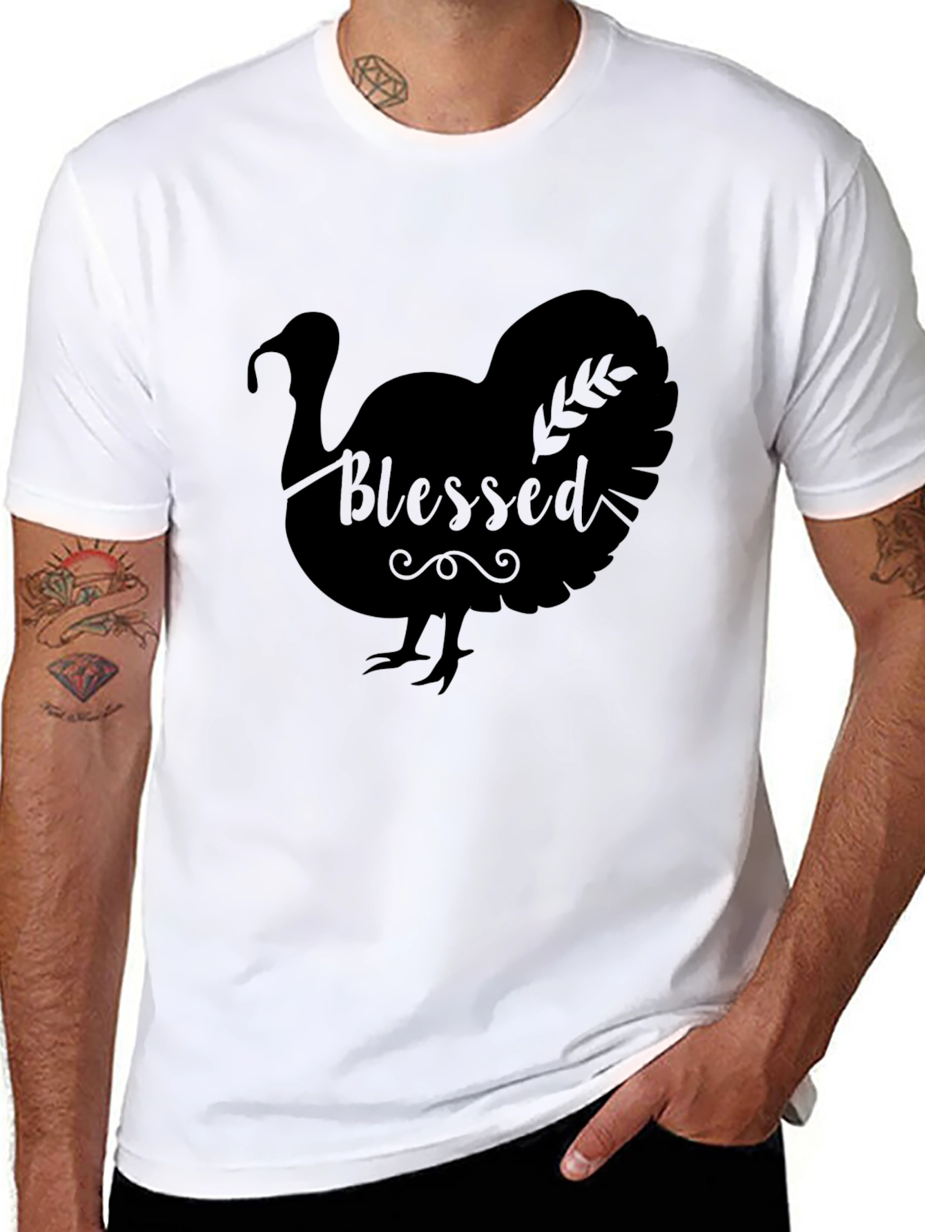 Blessed Turkey Graphic Tee - Thanksgiving Apparel