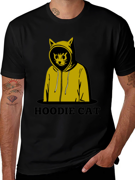 Hoodie Cat T-Shirt - Cool Graphic Tee