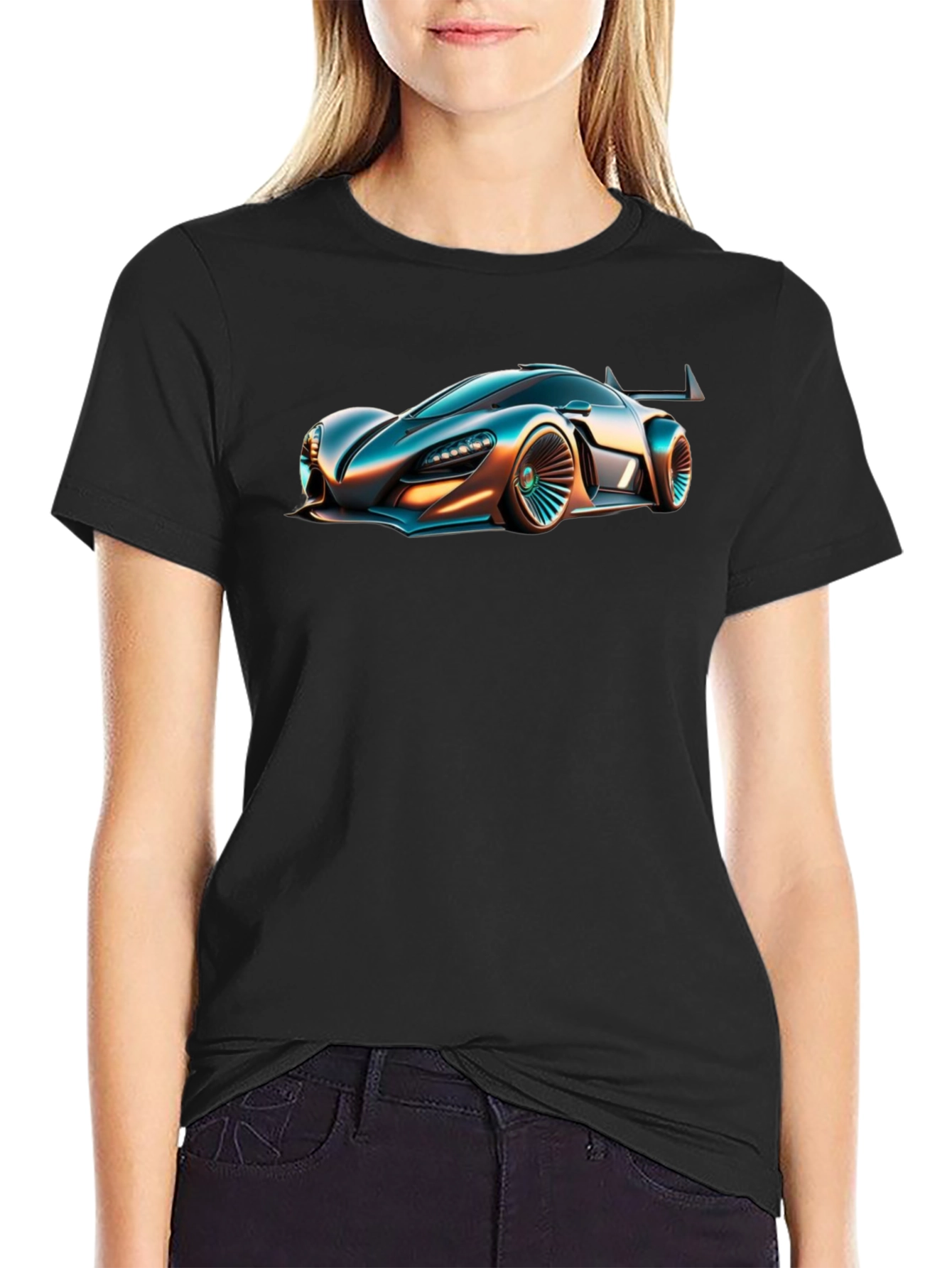 Sleek Car Graphic Black T-Shirt