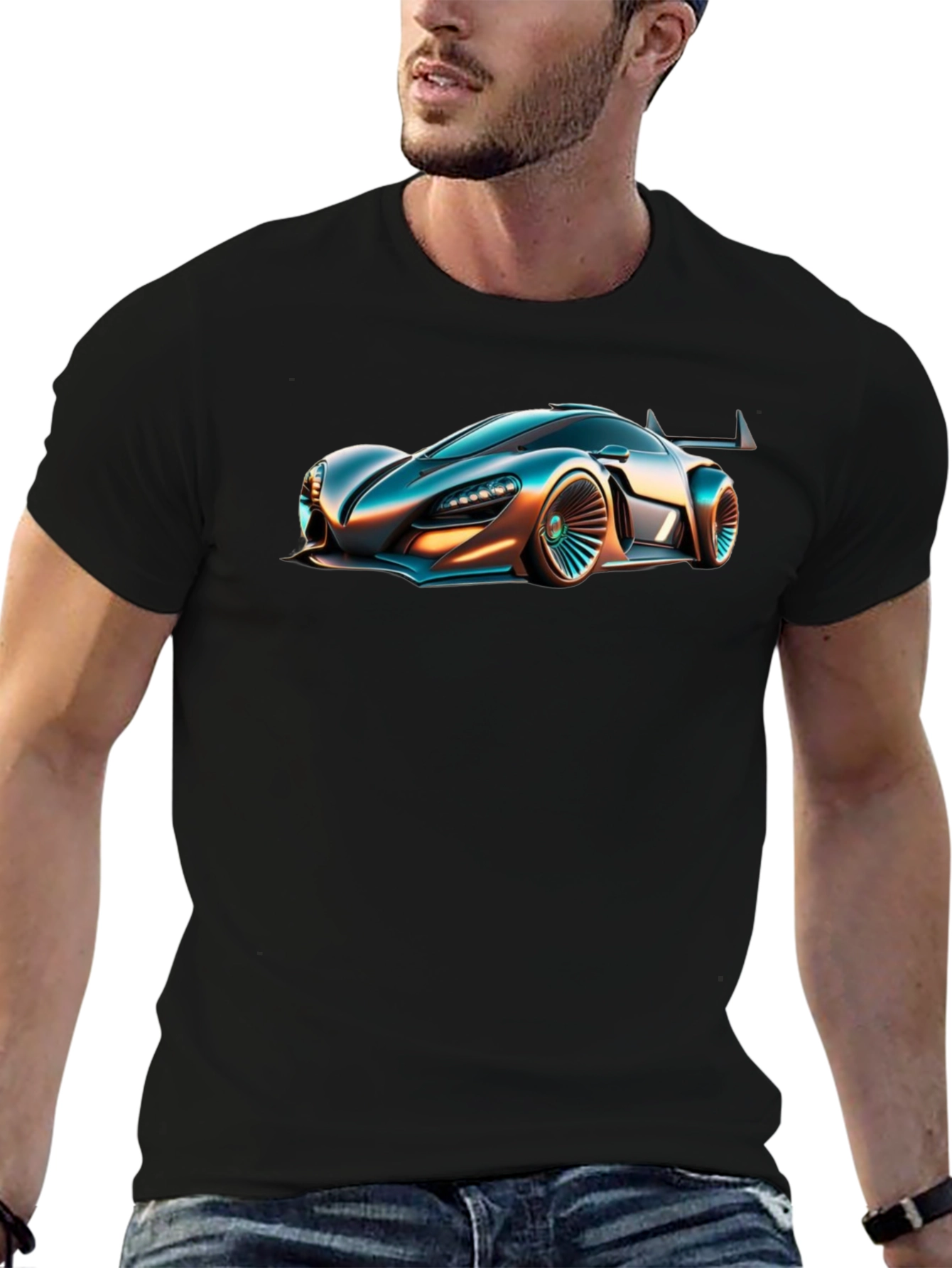 Sleek Car Graphic Black T-Shirt
