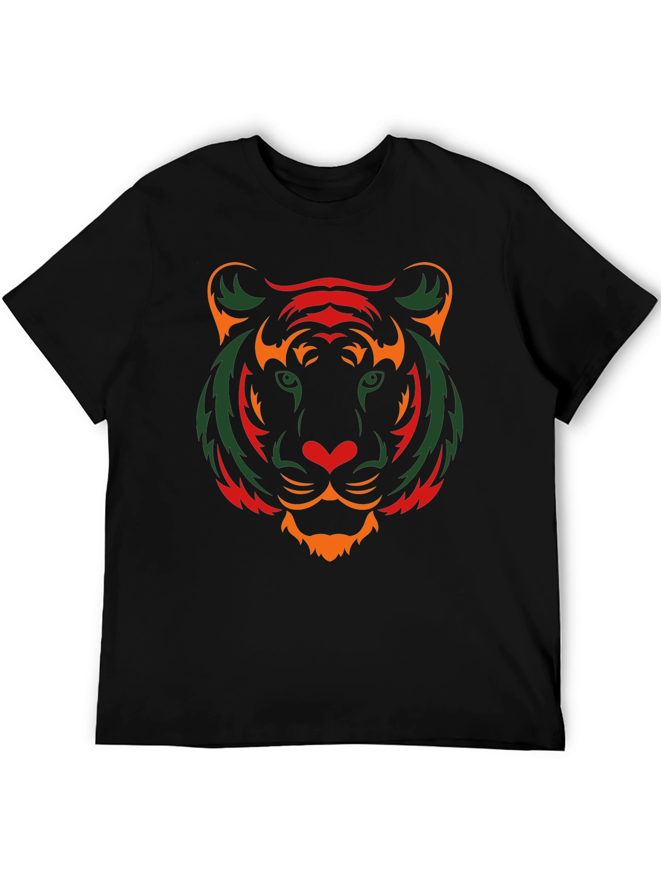Stylish Tiger Graphic Print Black T-Shirt