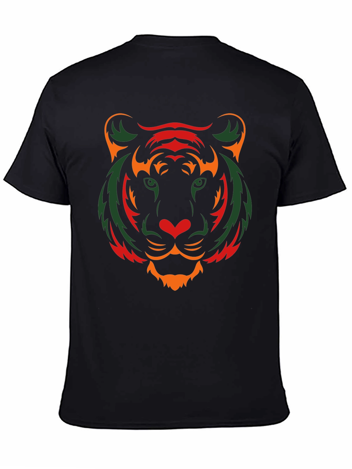 Stylish Tiger Graphic Print Black T-Shirt