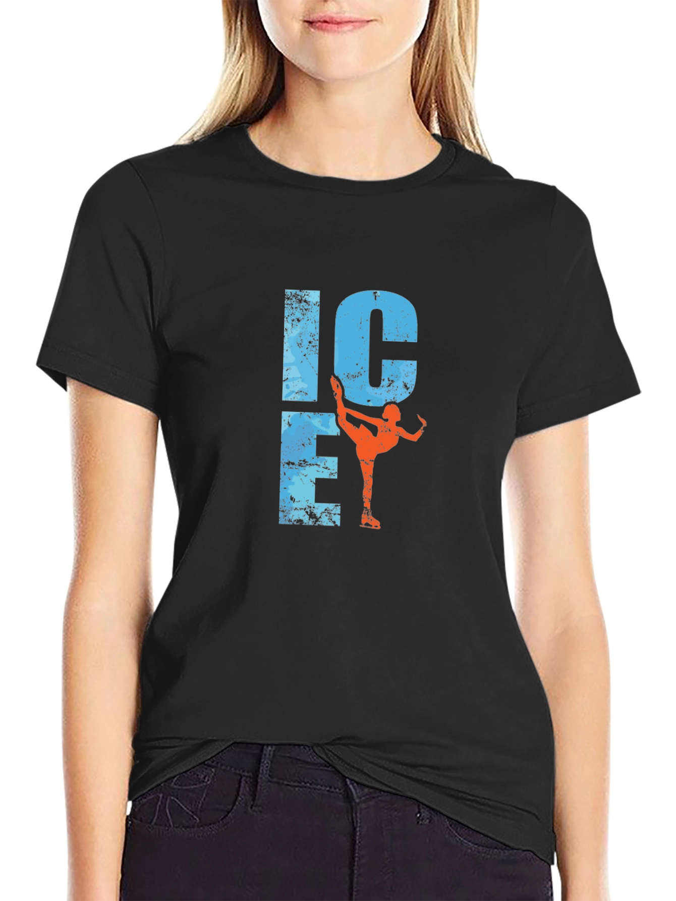 Ice Skating Graphic Tee - Black