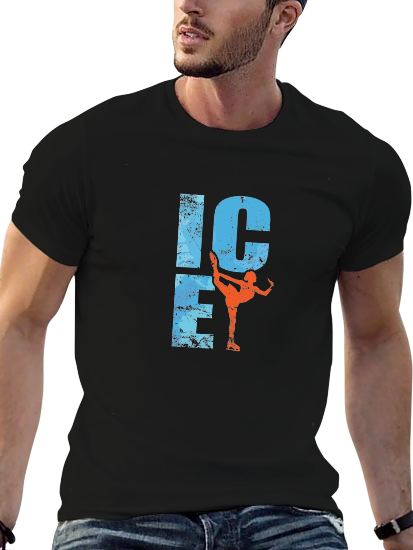 Ice Skating Graphic Tee - Black