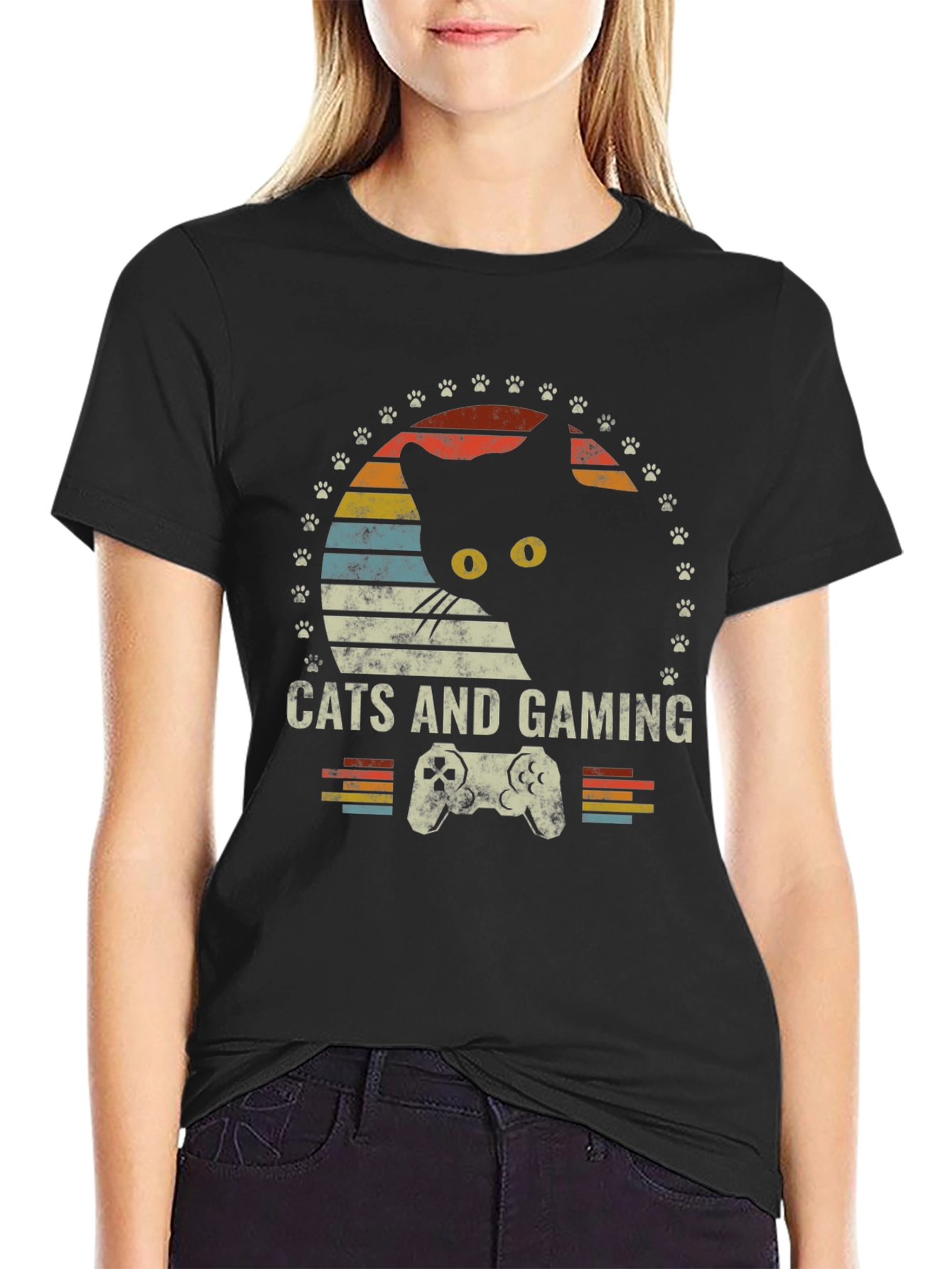 Cats and Gaming T-Shirt - Retro Gamer Tee