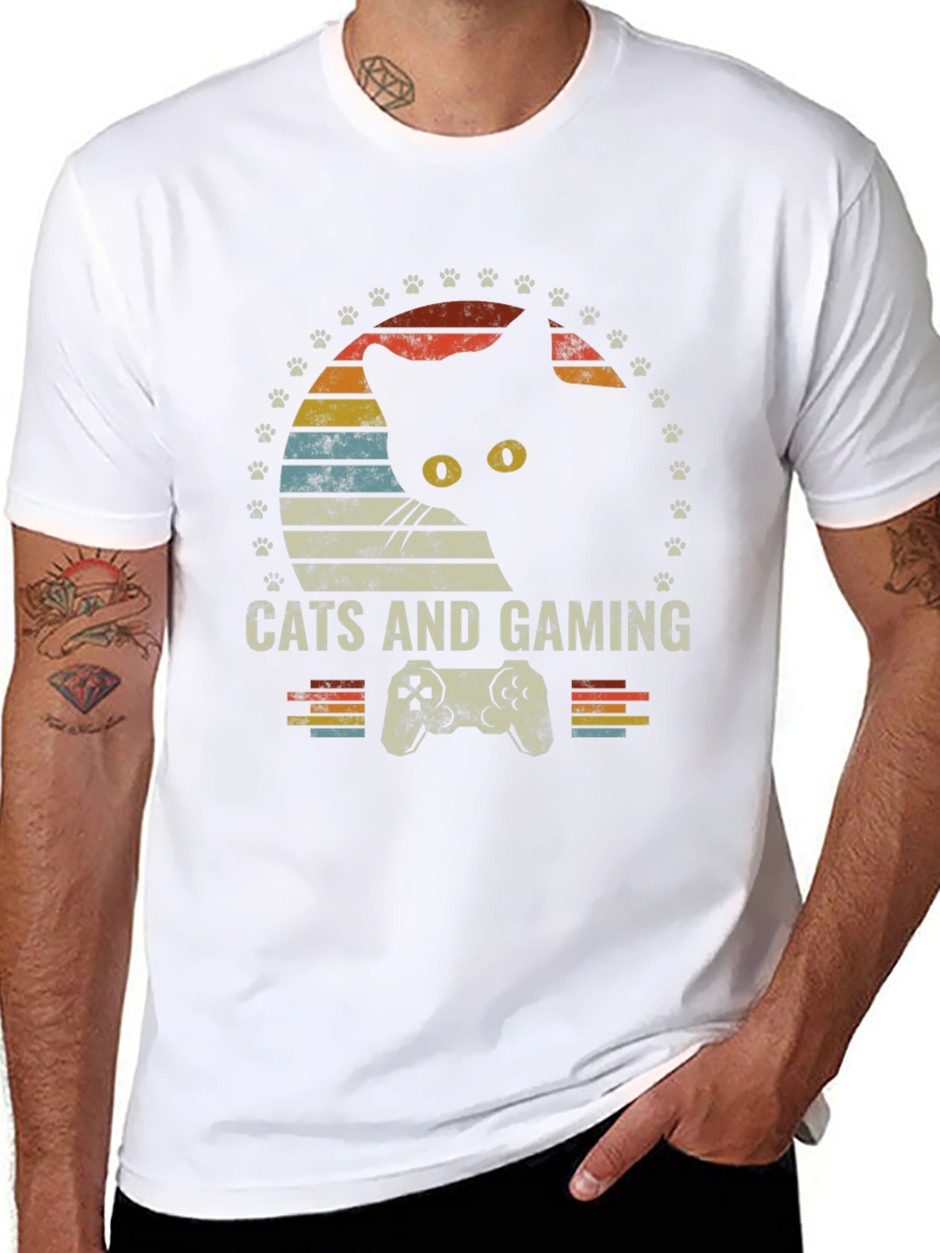 Cats and Gaming T-Shirt - Retro Gamer Tee