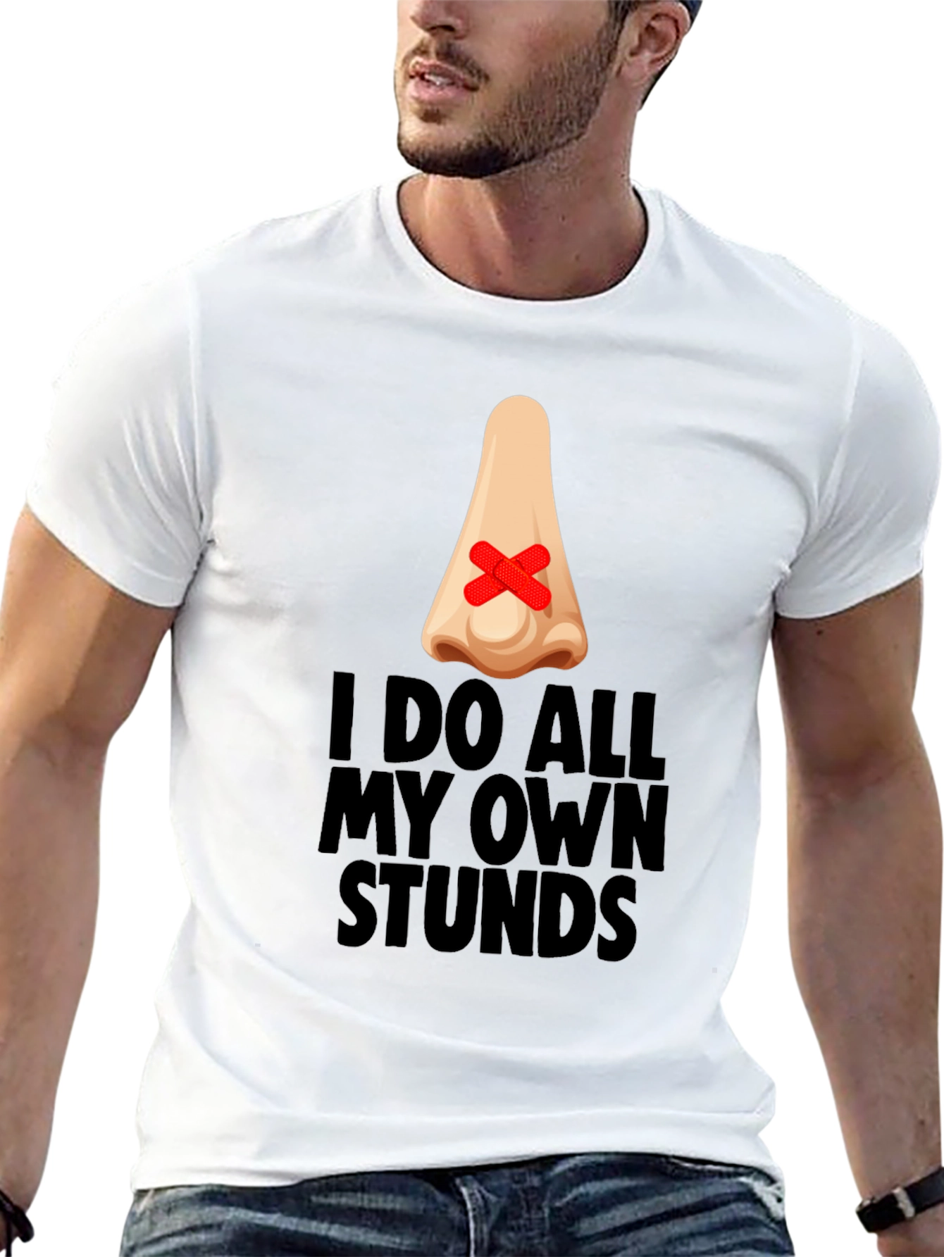 Funny I Do All My Own Stunts Black T-Shirt