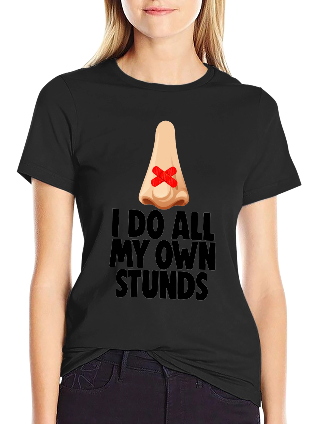 Funny I Do All My Own Stunts Black T-Shirt