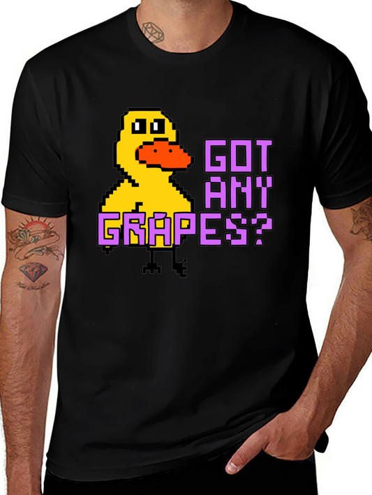 Got Any Grapes? Pixel Duck Black T-Shirt