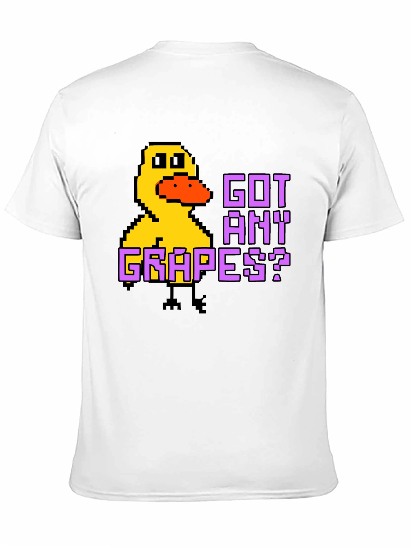 Got Any Grapes? Pixel Duck Black T-Shirt