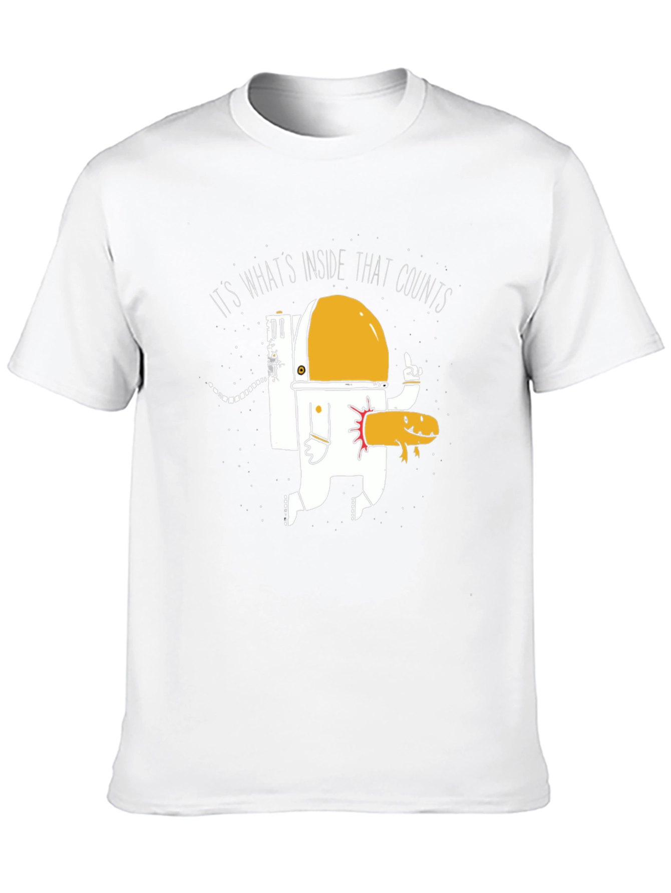 Funny Astronaut and Axolotl Graphic T-Shirt - Black