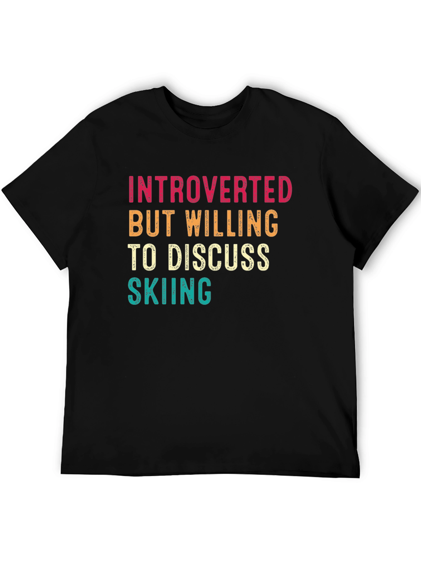 Introverted Skiing Graphic Tee - Black