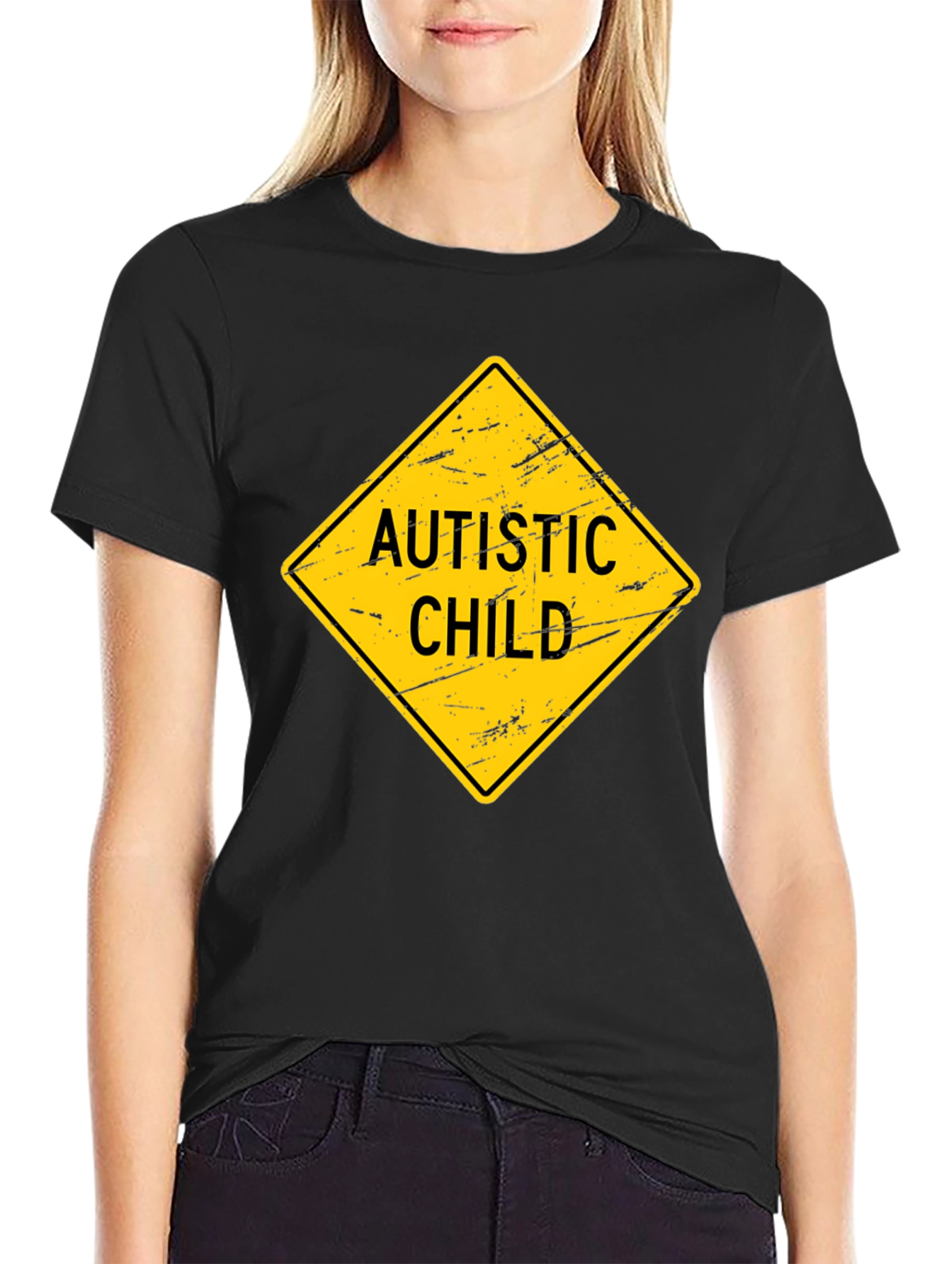 Autistic Child Sign Graphic Novelty T-Shirt