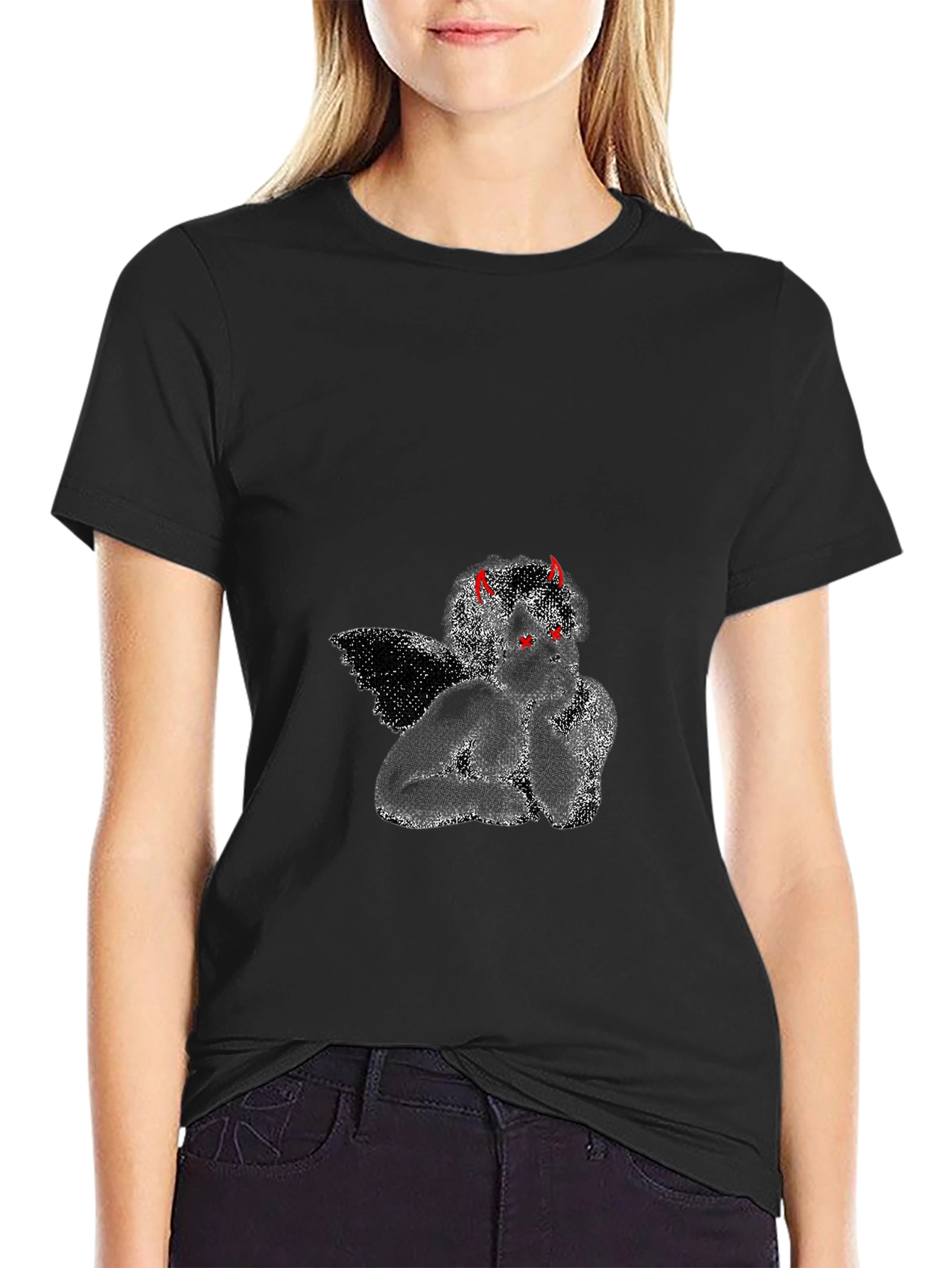 Devil Angel Graphic Tee - Mens Black T-Shirt