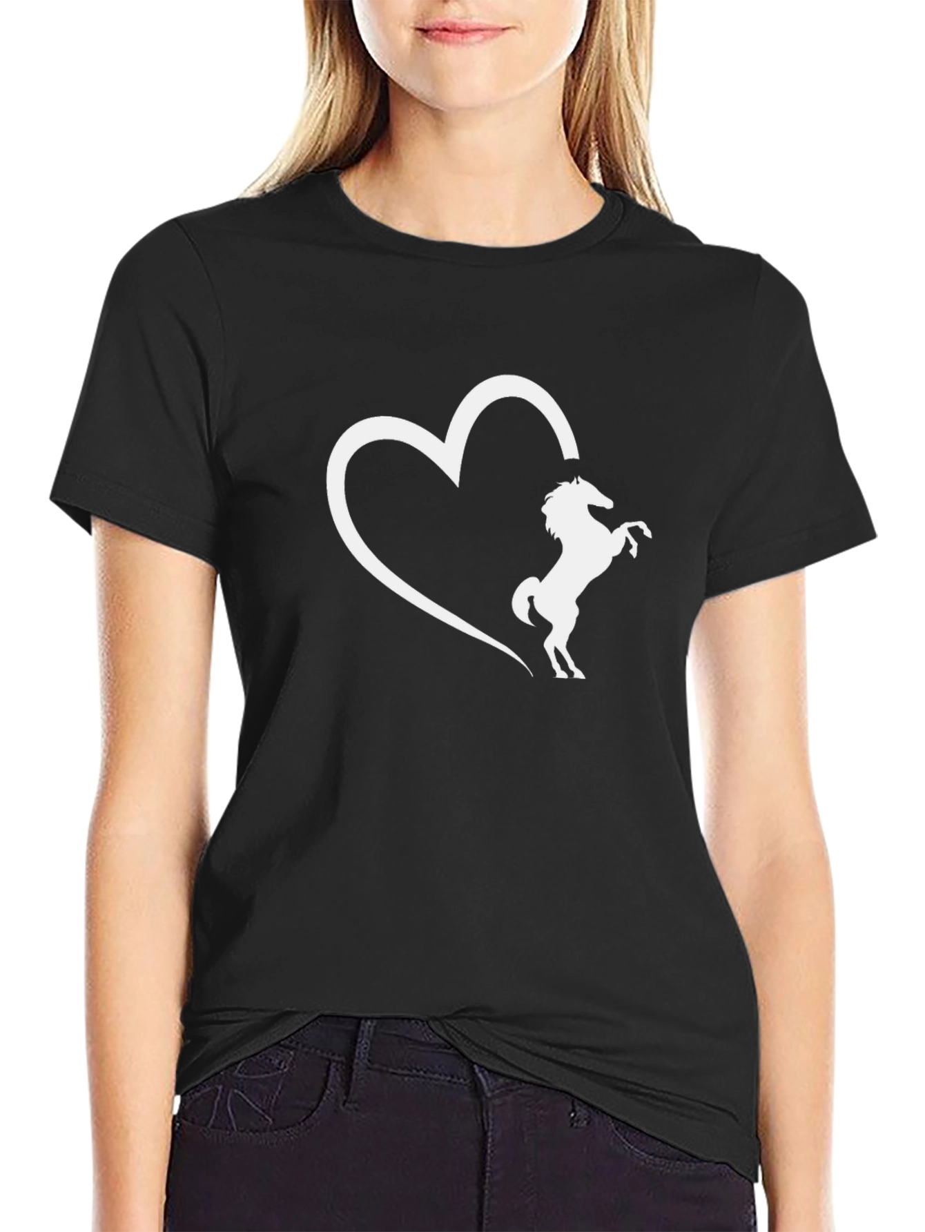 Horse Heart Graphic Tee - Unisex Black T-Shirt