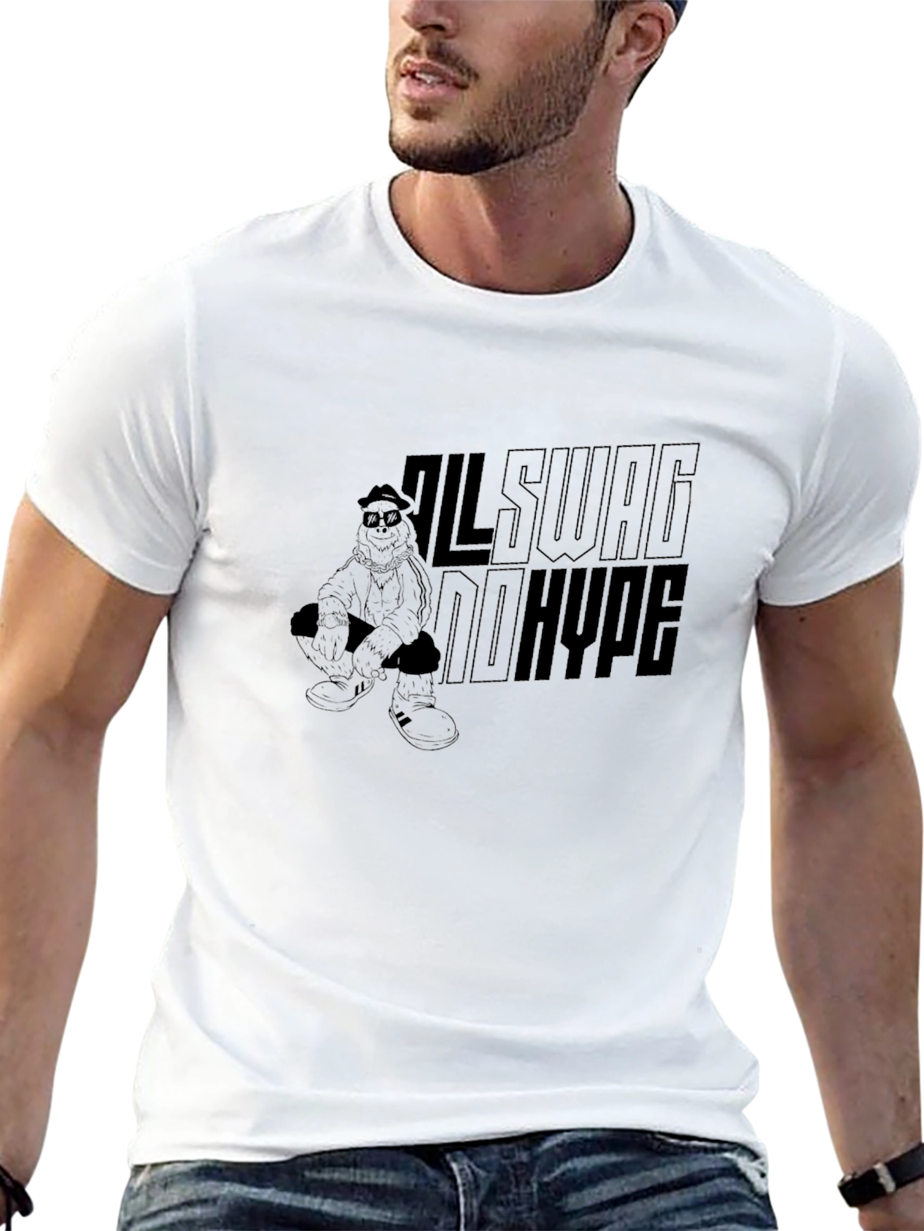 All Swag No Hype Black Graphic Tee