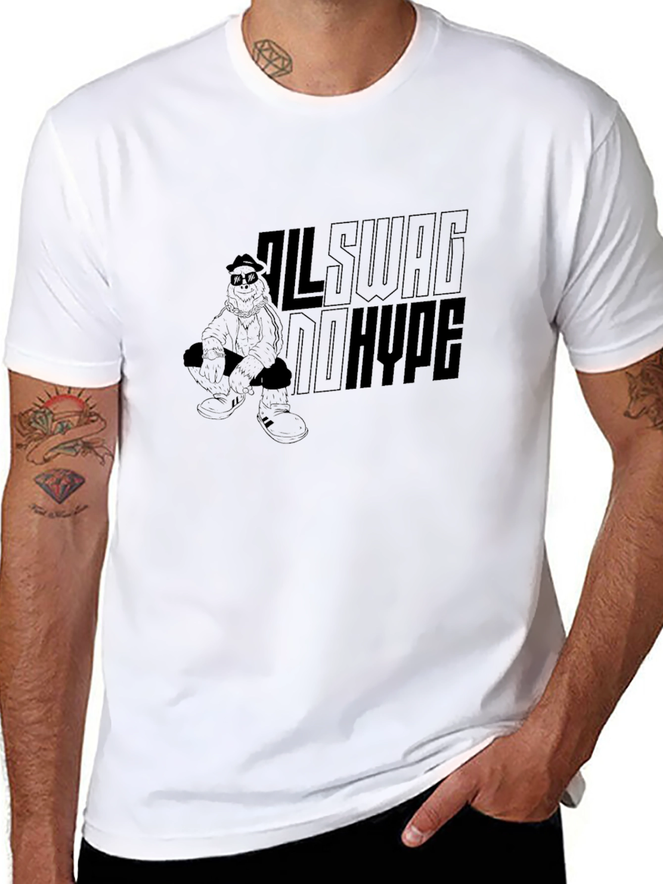 All Swag No Hype Black Graphic Tee