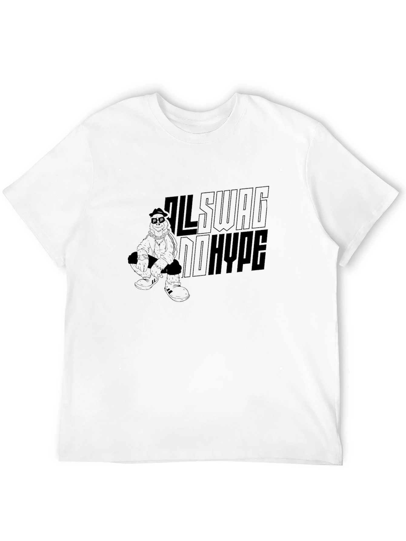 All Swag No Hype Black Graphic Tee