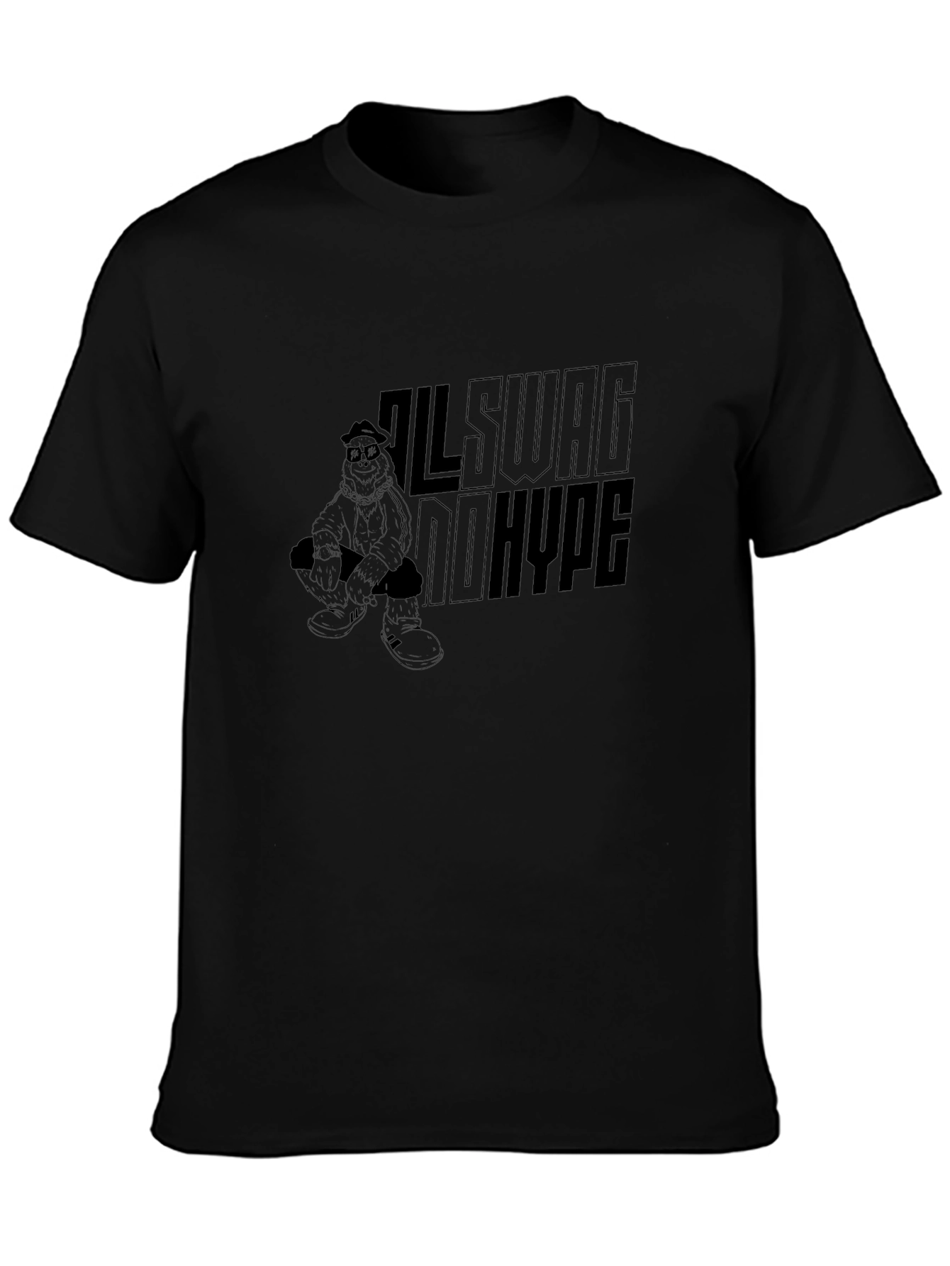 All Swag No Hype Black Graphic Tee