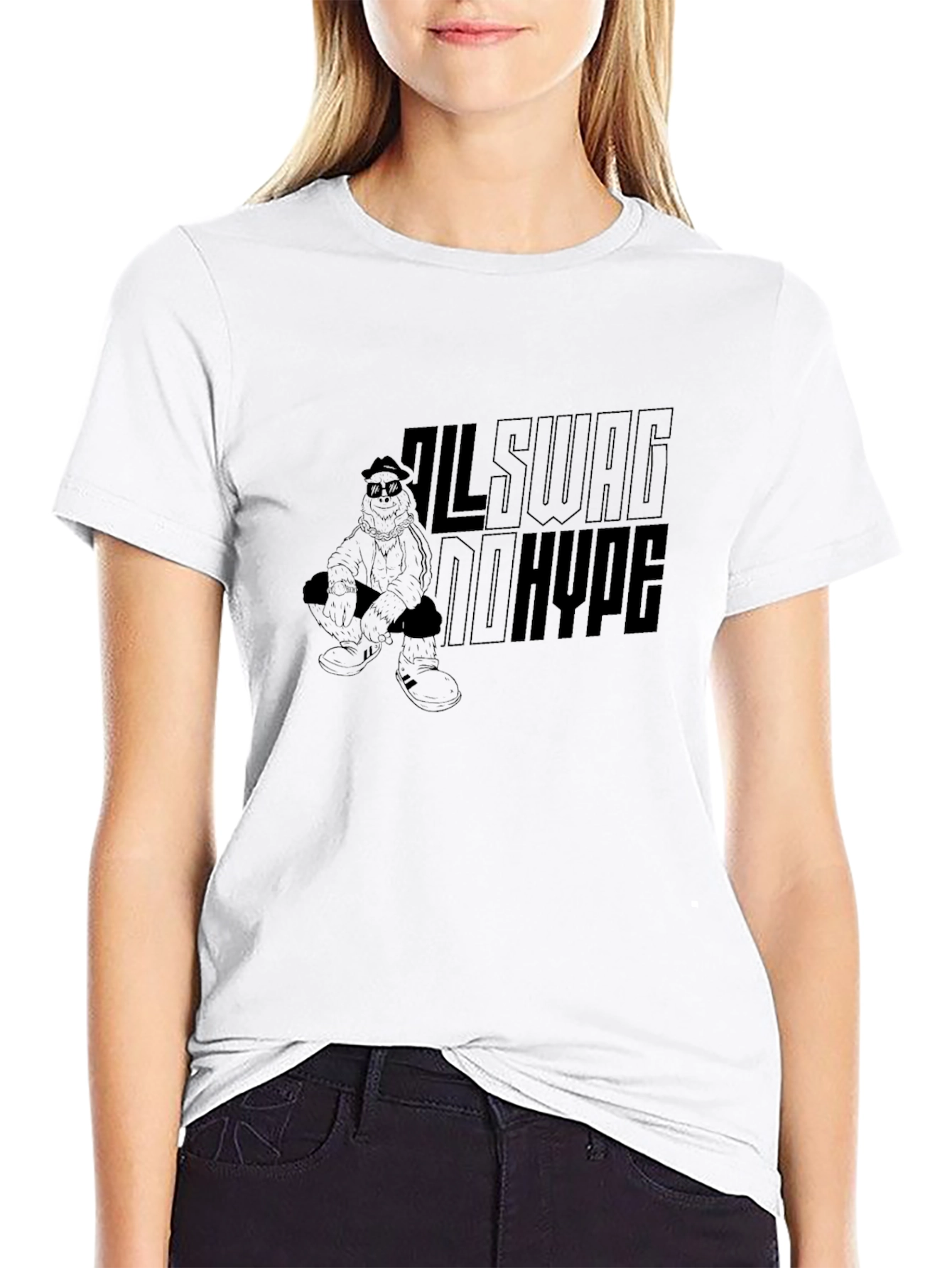 All Swag No Hype Black Graphic Tee