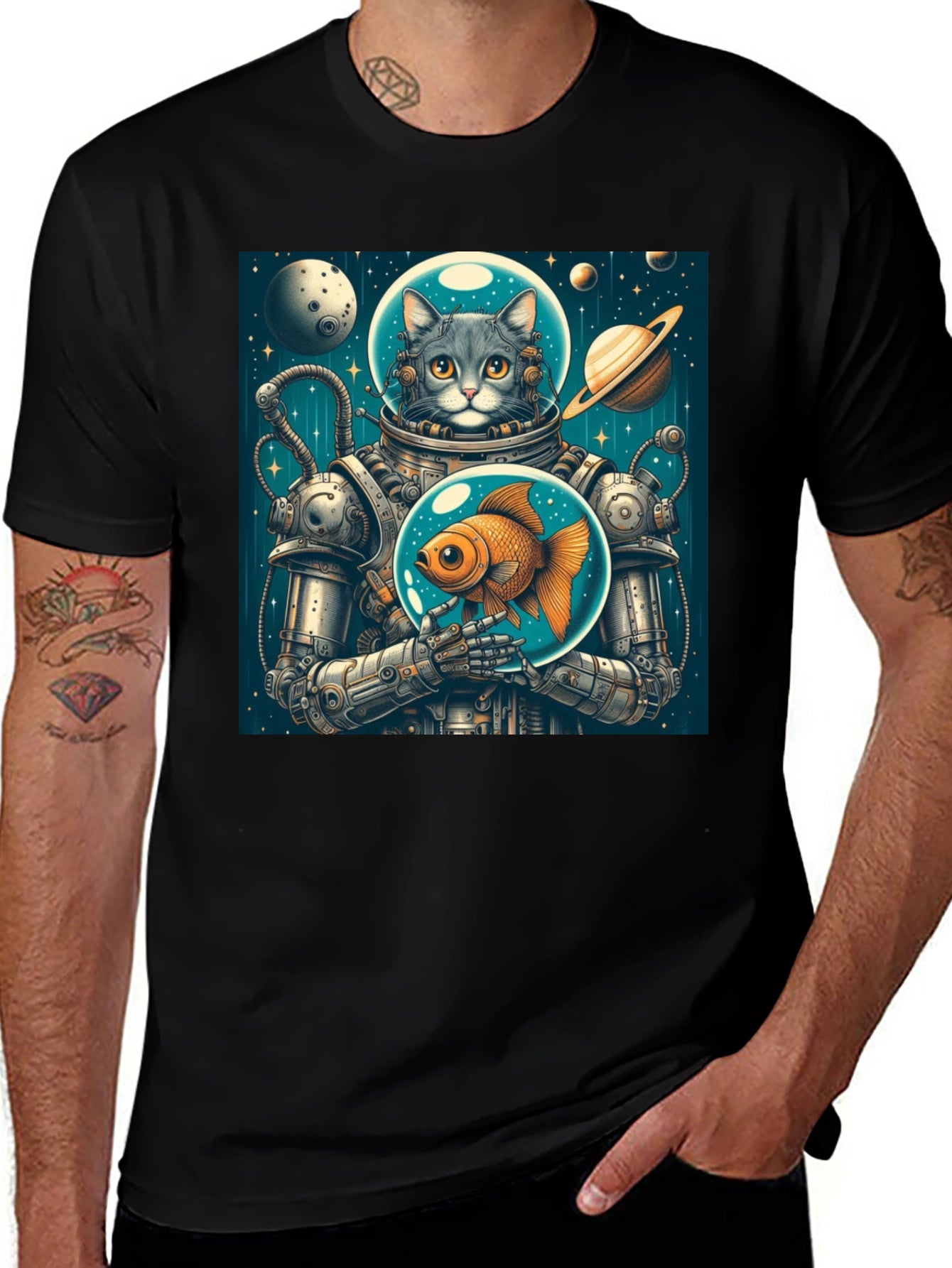 Cosmic Cat Astronaut T-Shirt