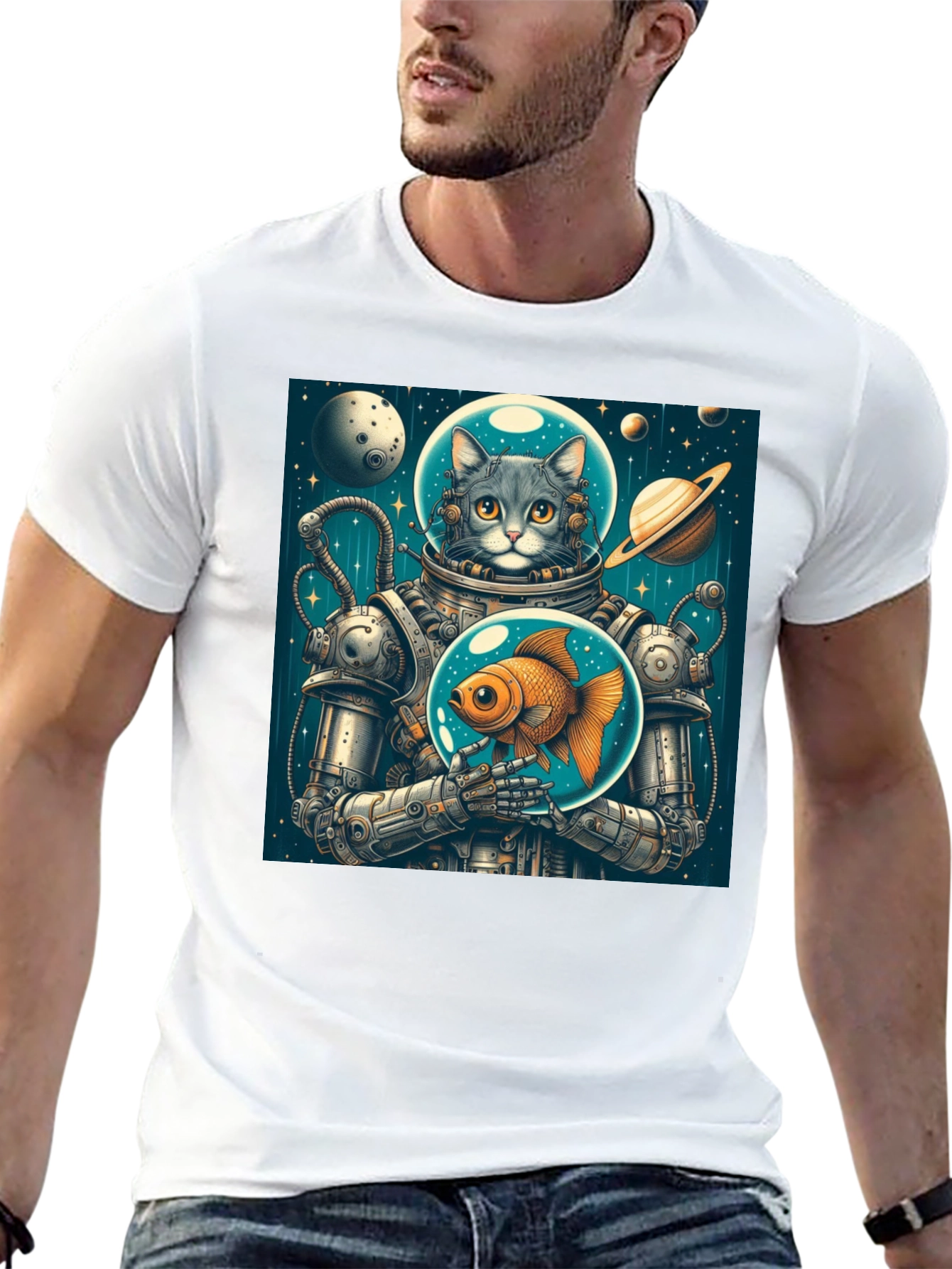 Cosmic Cat Astronaut T-Shirt
