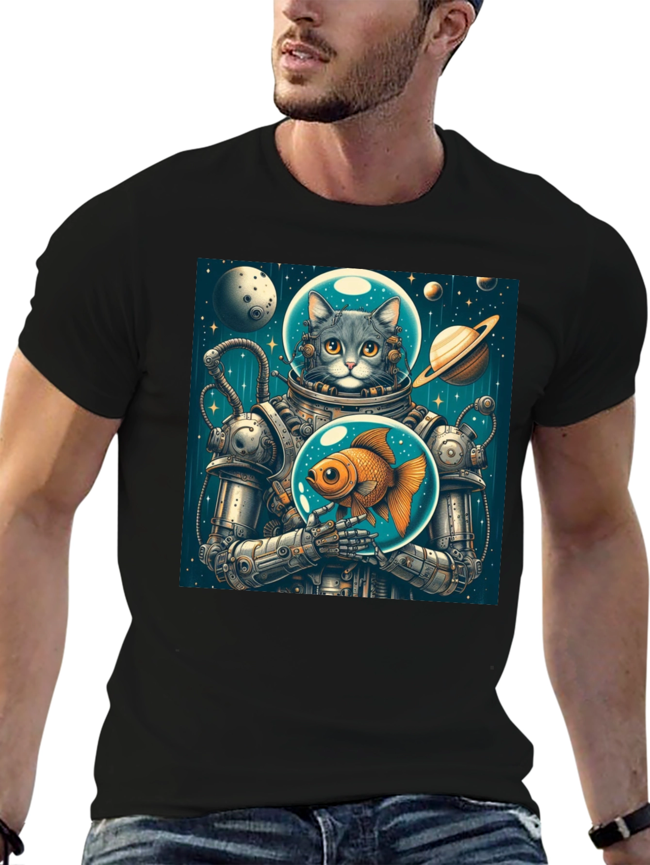 Cosmic Cat Astronaut T-Shirt