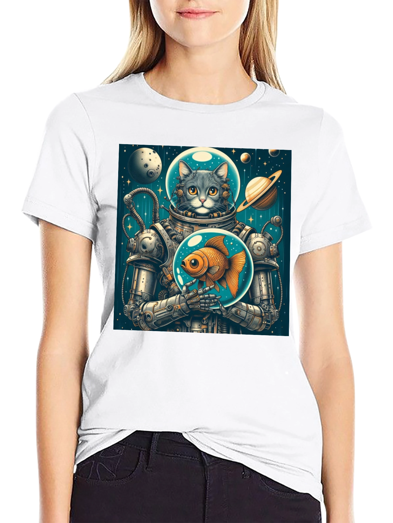Cosmic Cat Astronaut T-Shirt