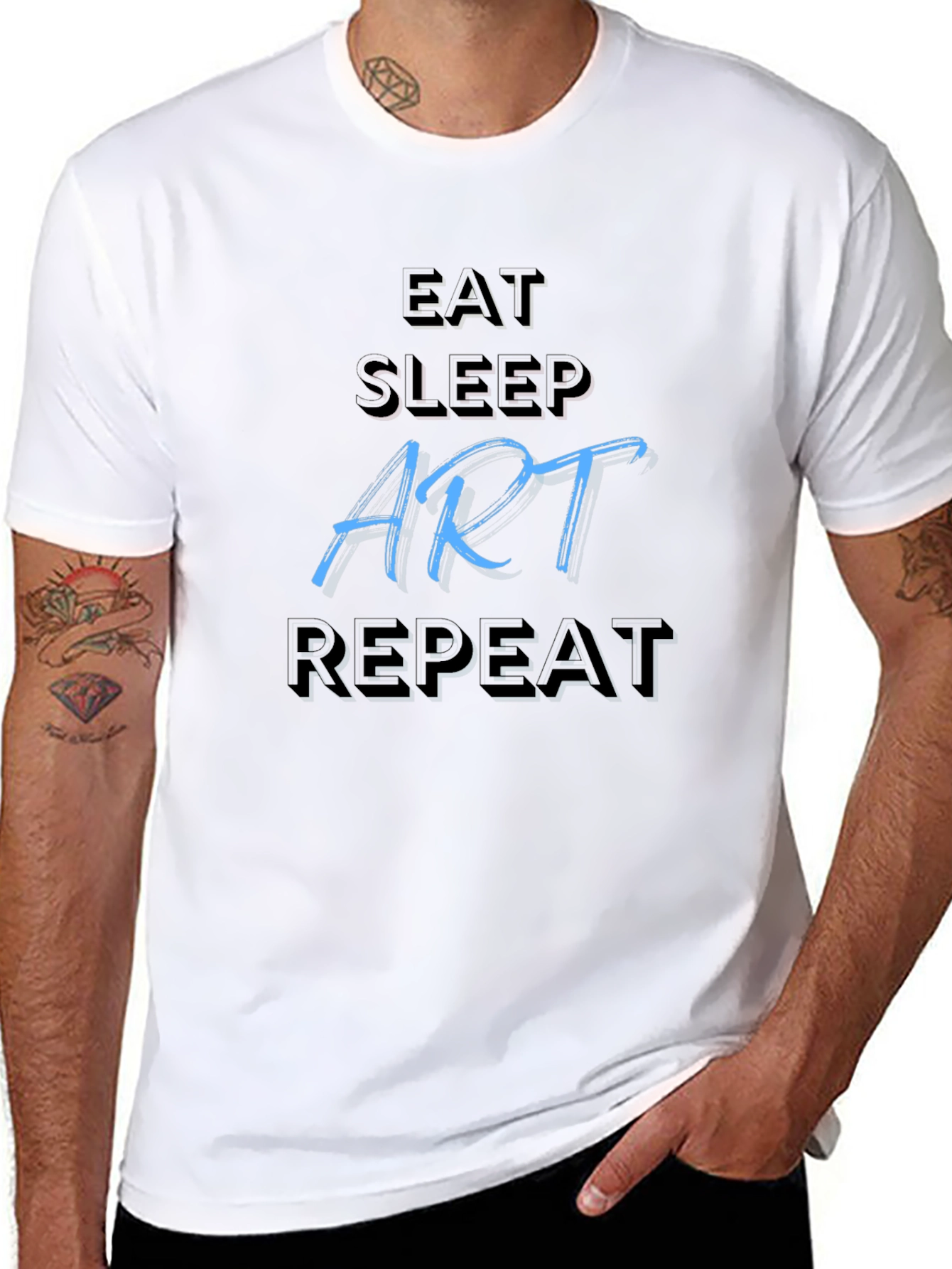 Eat Sleep Art Repeat Black T-Shirt